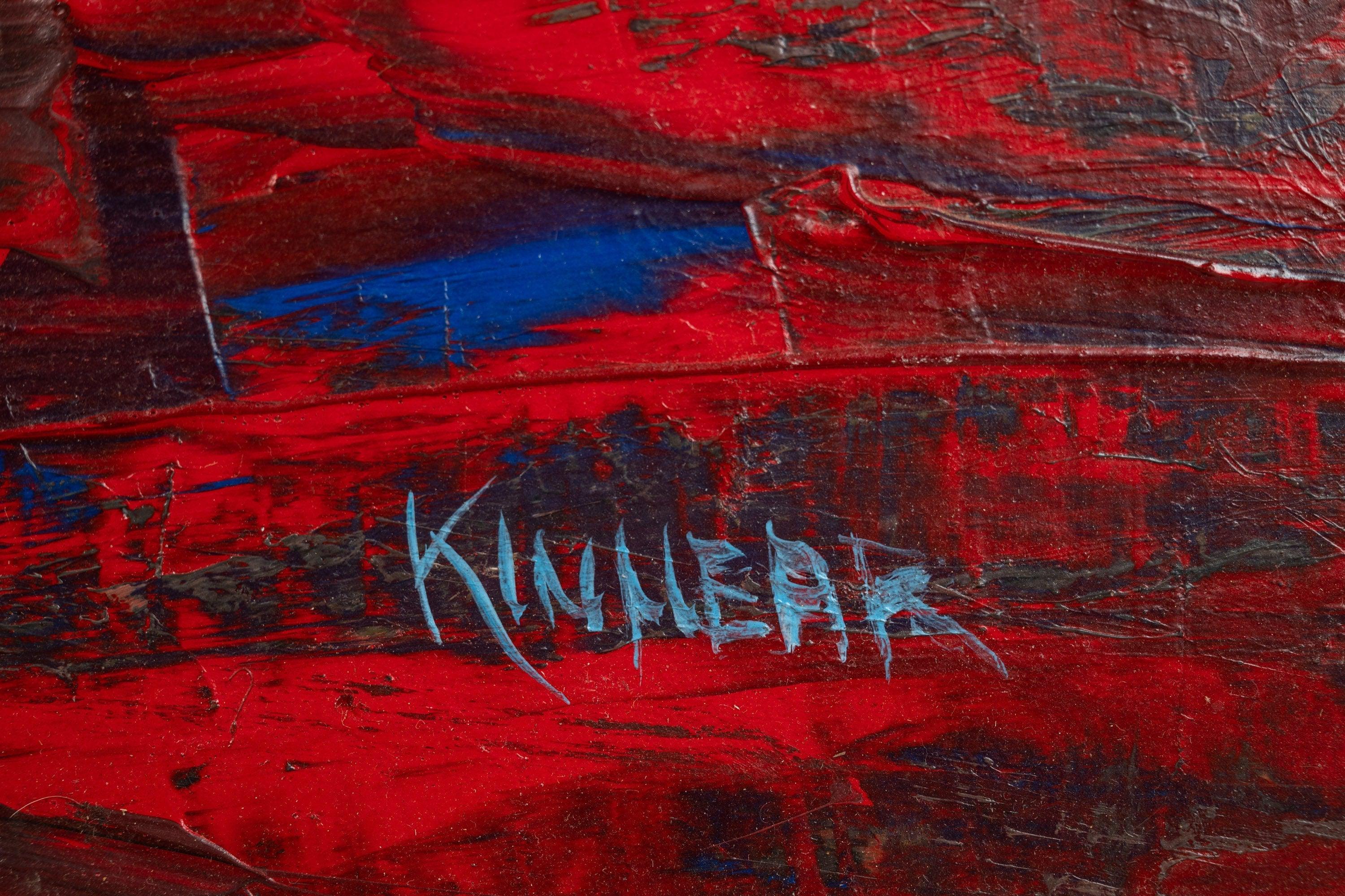 Canadian Signed Abstract Expressionist Oil Painting by John Kinnear, Canada, c. 1970 For Sale