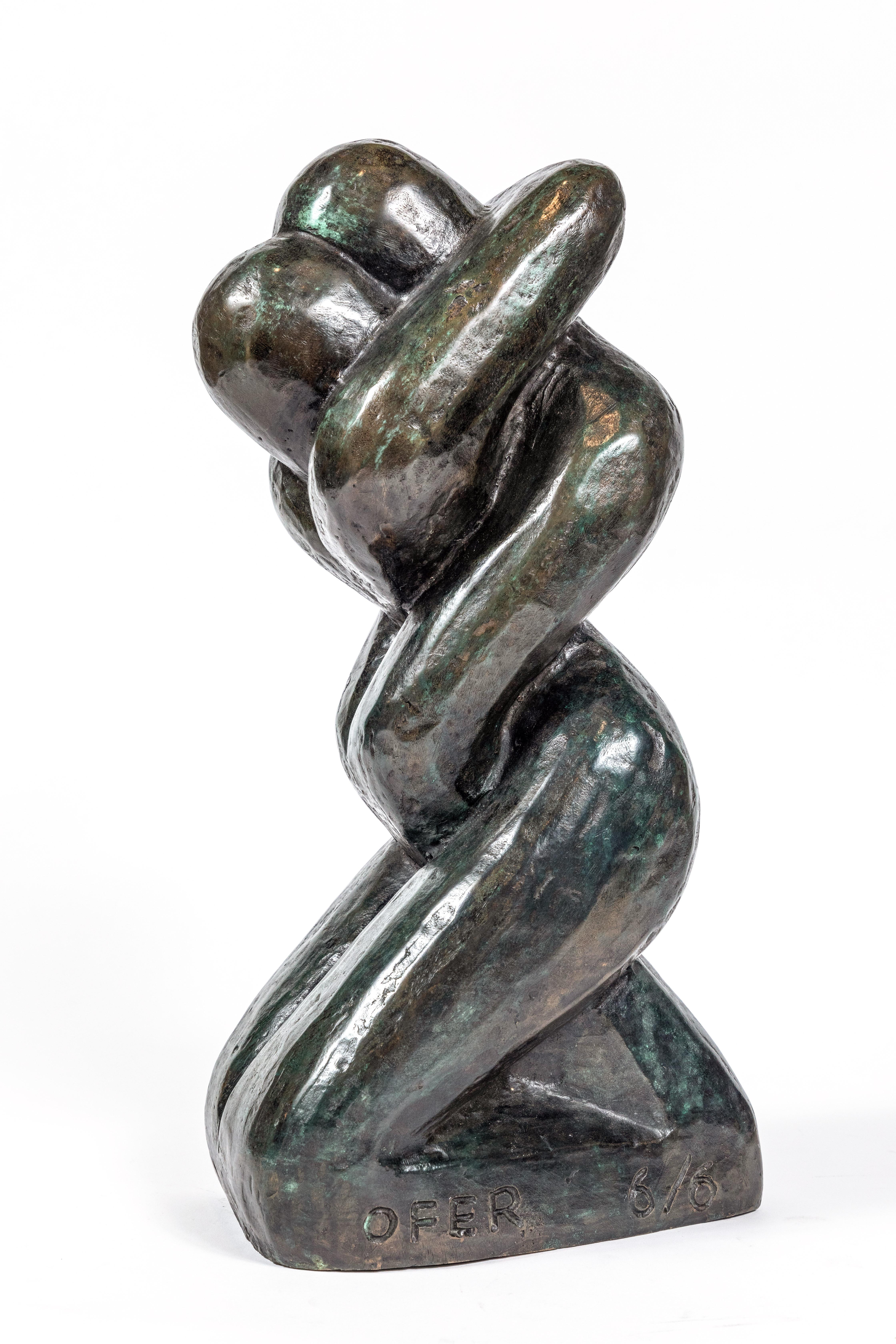 Signed, Abstract Figurative Bronze Sculpture (Gegossen)