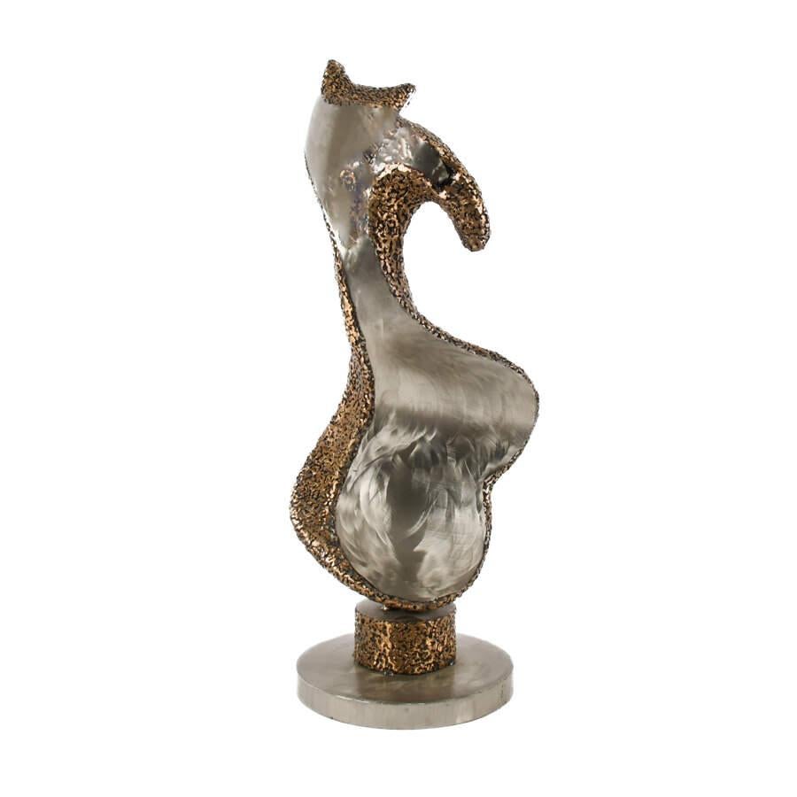 Signierte abstrakte Metallskulptur (Ende des 20. Jahrhunderts) im Angebot