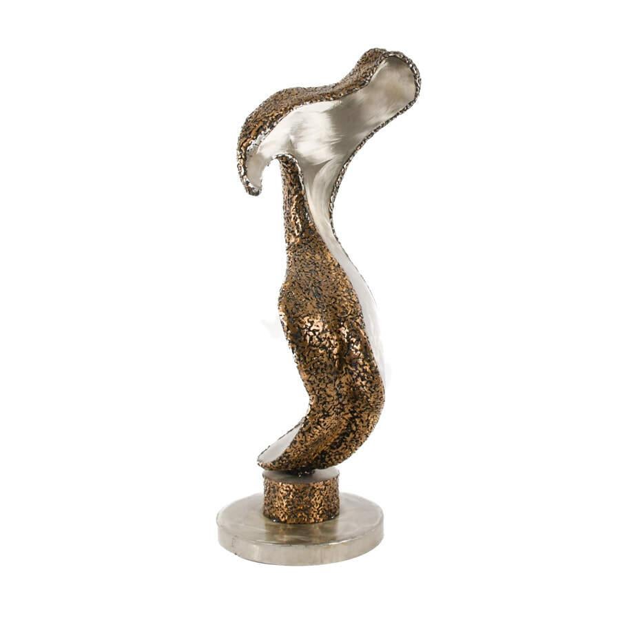 Signierte abstrakte Metallskulptur im Angebot 1
