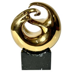 Signed Abstract Modern Organic Bronze Torus Sculpture by Helaman Ferguson 1992