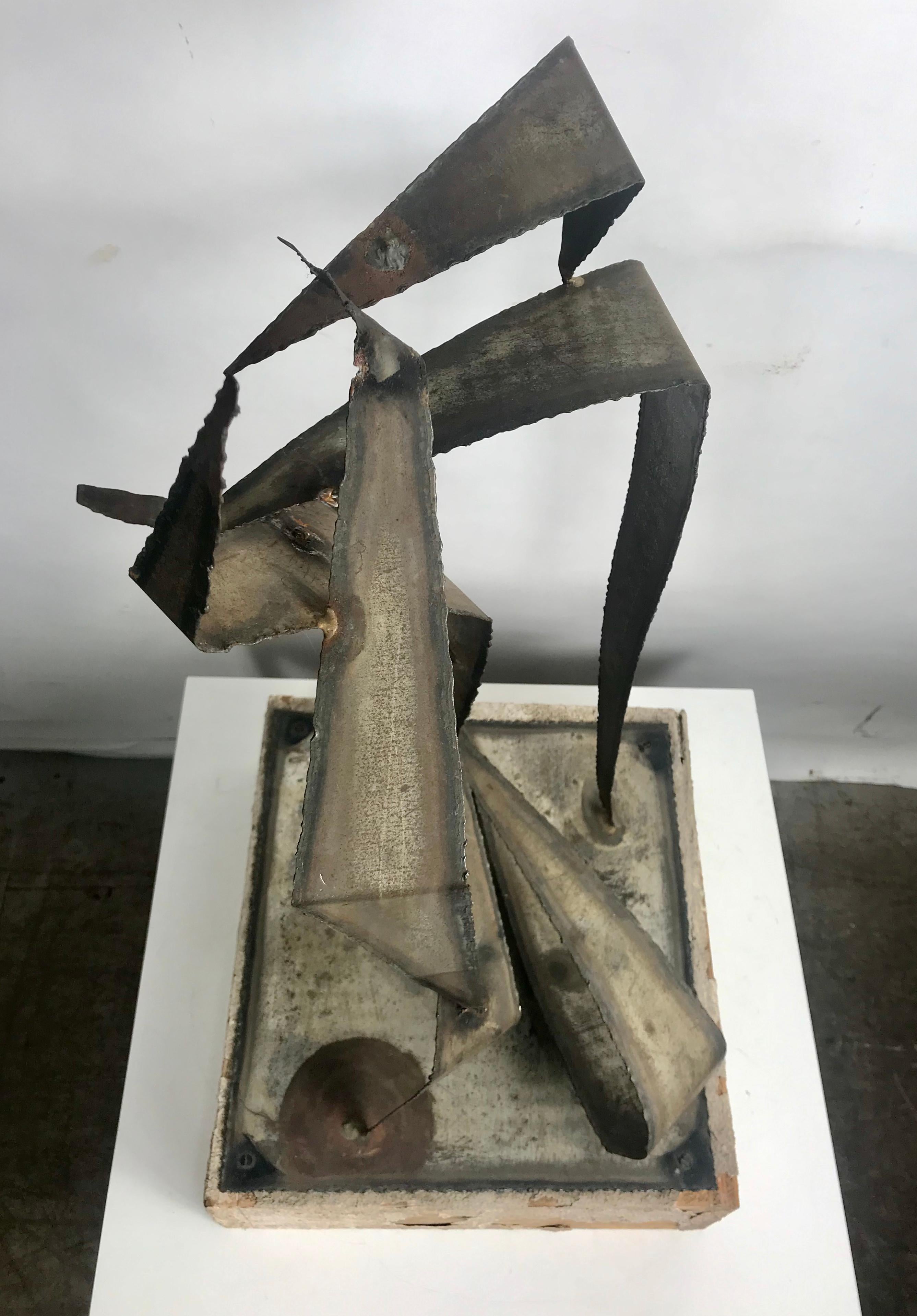 Signed Abstract Modernist Metal Sculpture Attributted to Early Curtis Jere For Sale 1