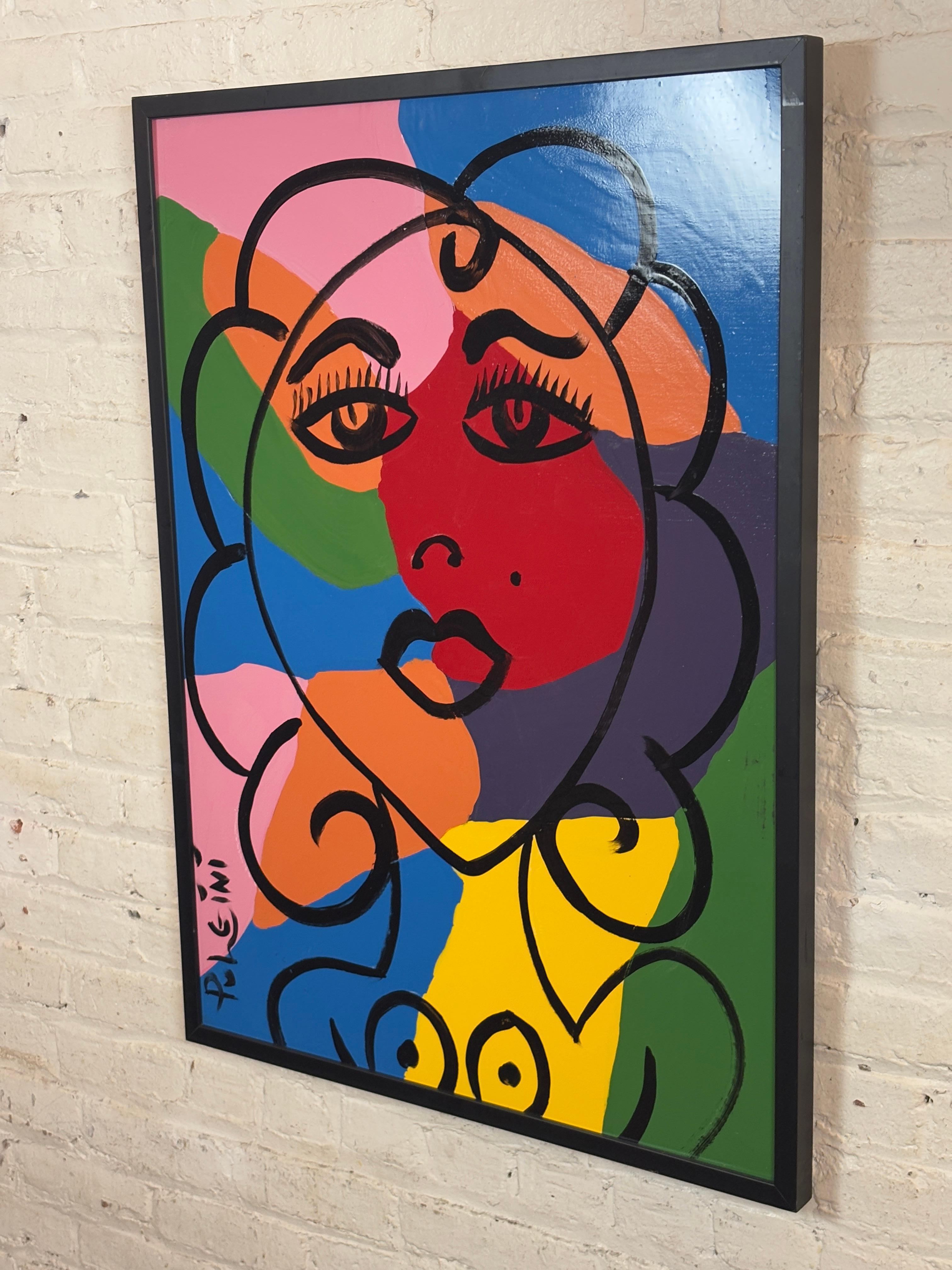 Mid-Century moderno Pittura ad olio astratta firmata da Thomas Pulgini in vendita