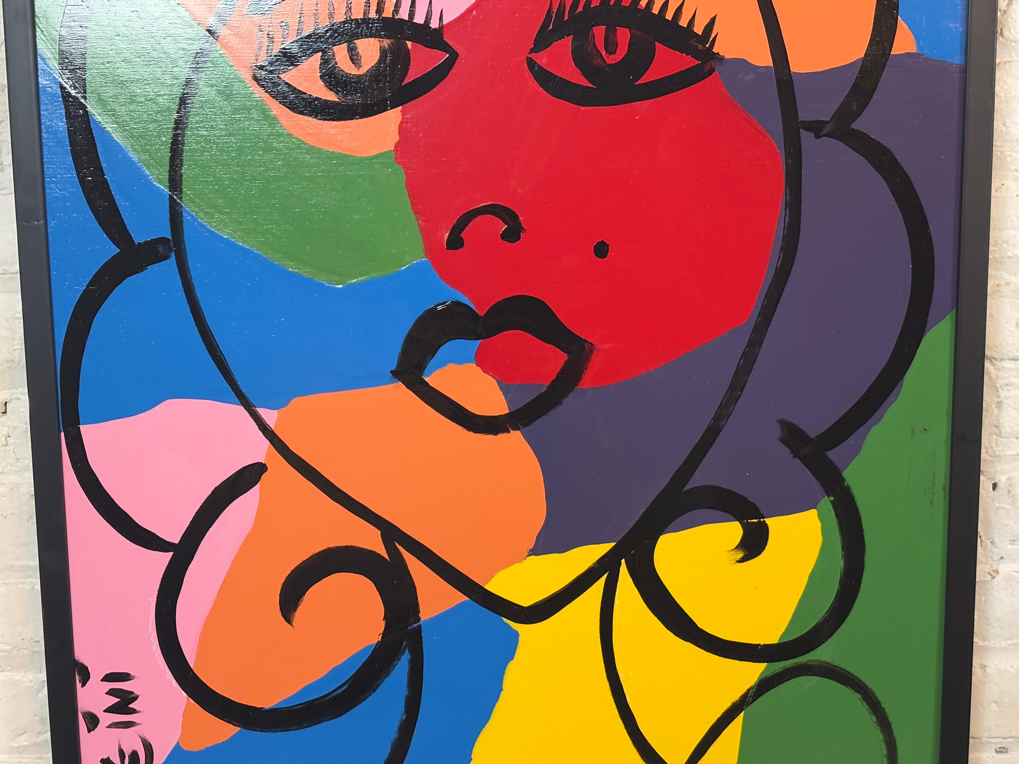 Pittura ad olio astratta firmata da Thomas Pulgini In condizioni buone in vendita a Brooklyn, NY