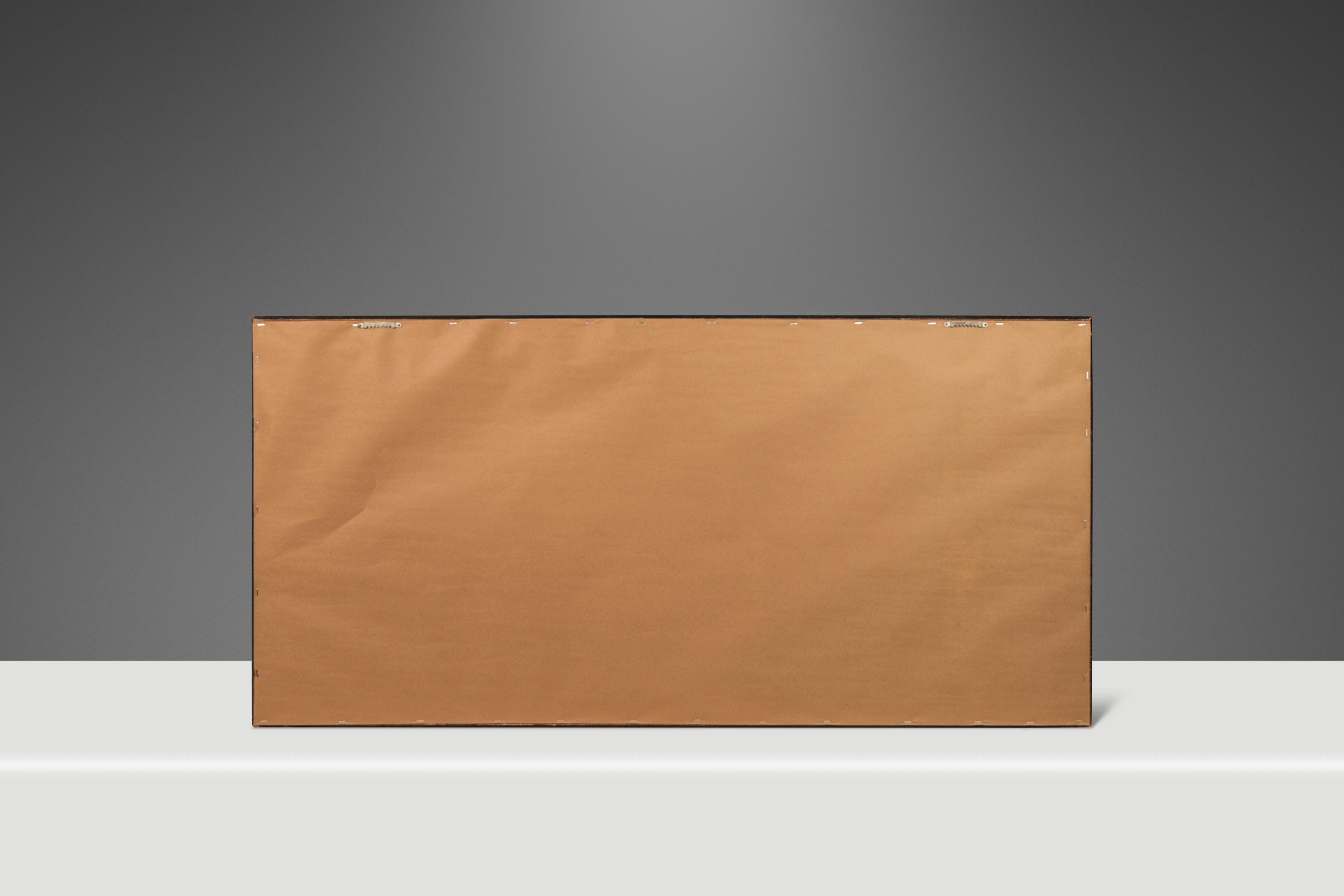 Americano Pittura su tela firmata con paesaggio urbano astratto surreale (incorniciata), USA, anni '50