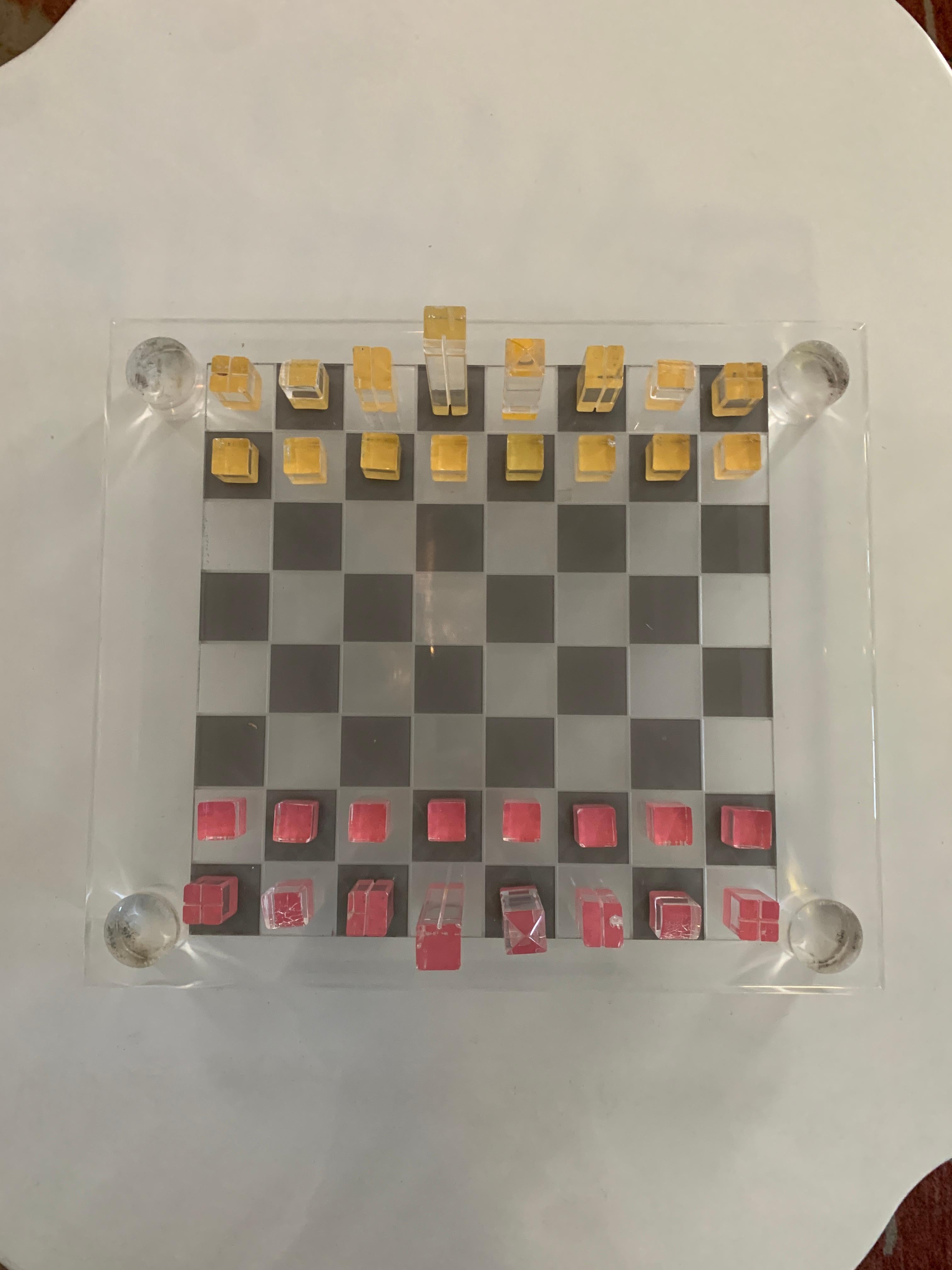 acrylic chess pieces