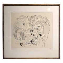 Signed Al Hirschfeld La Cage Aux Folles 1985 Hand-Pulled Lithograph