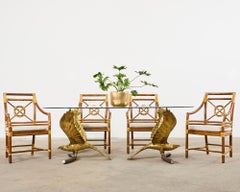 Signed Alain Chervet Brass Eagles Dining Table