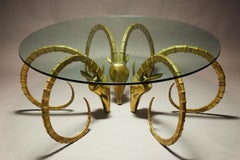 Signed Alain Chervet Brass Ibex Dining Table