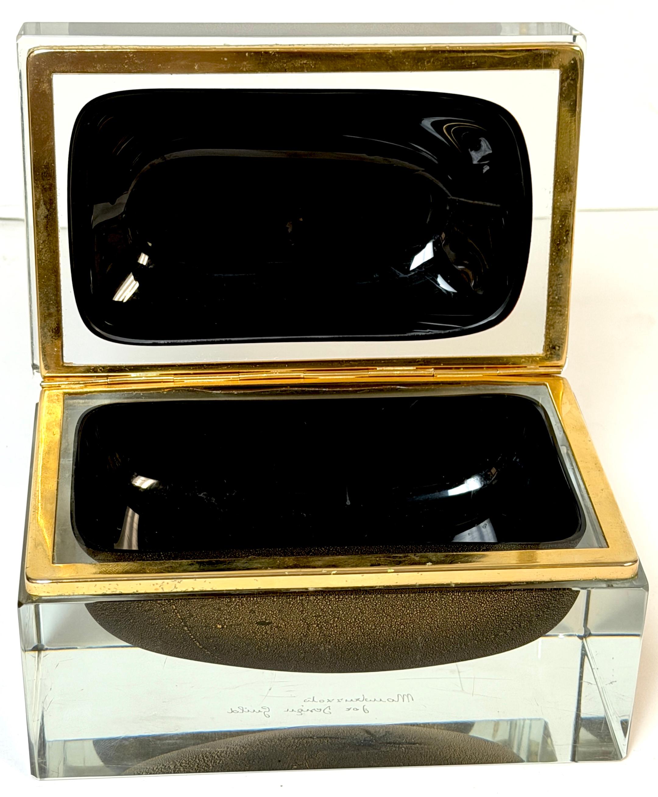 Signed Alessandro Mandruzzato for Design Guild Murano Sommerso Faceted Glass Box For Sale 4