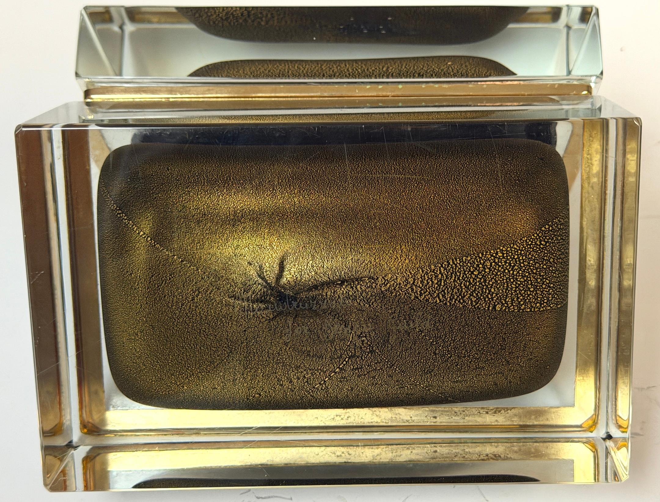 Signed Alessandro Mandruzzato for Design Guild Murano Sommerso Faceted Glass Box For Sale 9