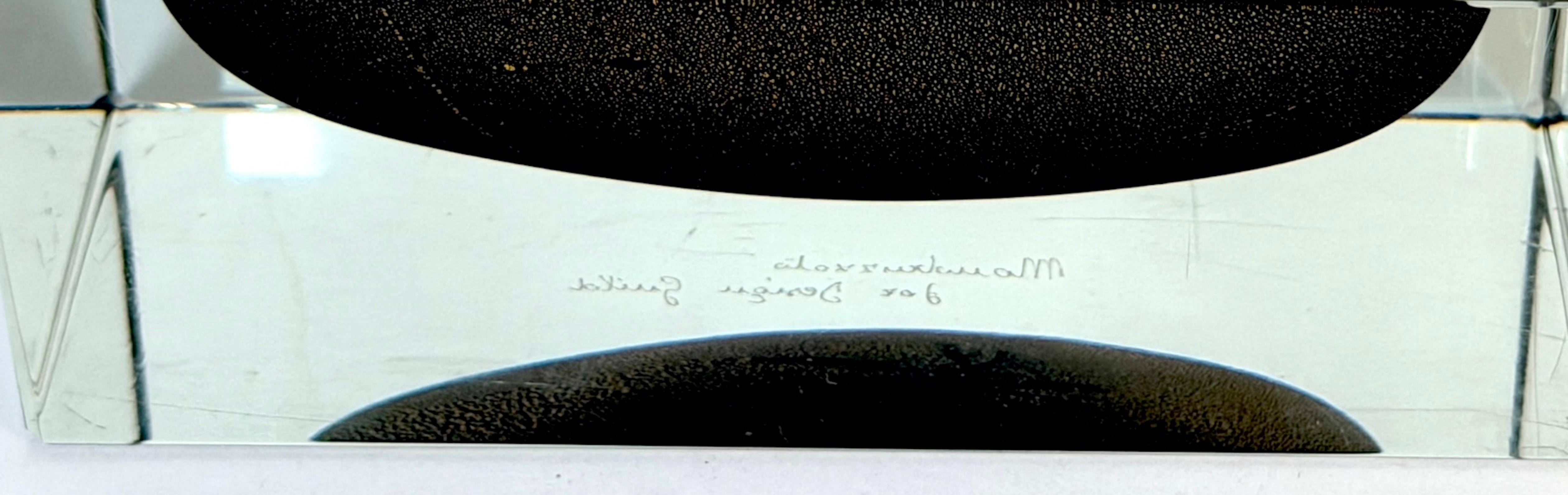 Mid-Century Modern Signed Alessandro Mandruzzato for Design Guild Murano Sommerso Faceted Glass Box For Sale