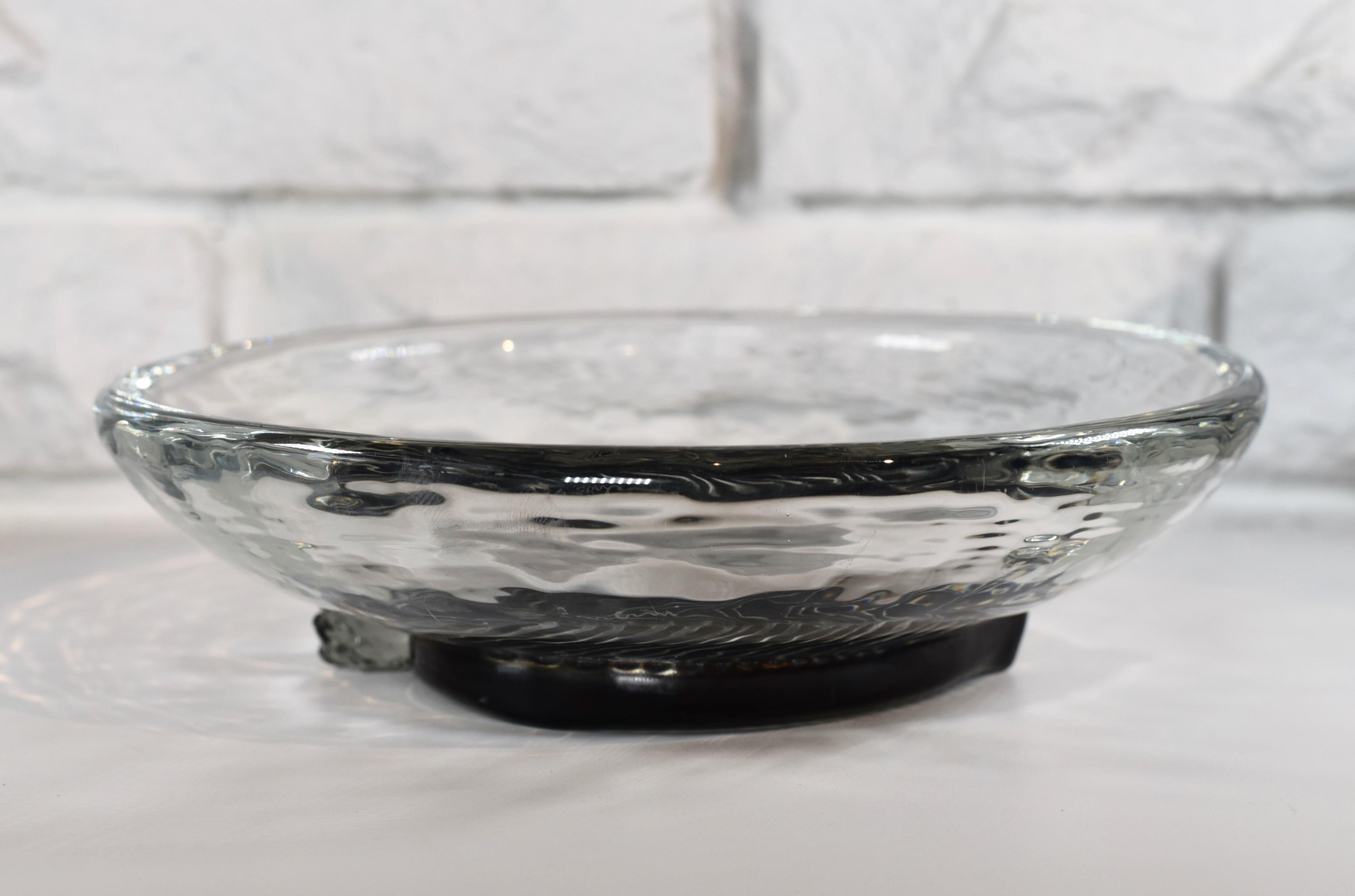 Signed Alfredo Barbini Murano Italian Art Glass Leaf Bowl  For Sale 2