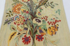 Signed Aline Leduc-Durand Aubusson Tapestry, Folk Floral Bouquet - Rug & Kilim
