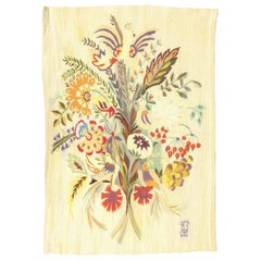 Signed Aline Leduc-Durand Aubusson Tapestry, Folk Floral Bouquet - Rug
Kilim Vintage Signed Aline Leduc-Durand Aubusson Tapestry, Folk Floral Bouquet - Rug
Kilim
