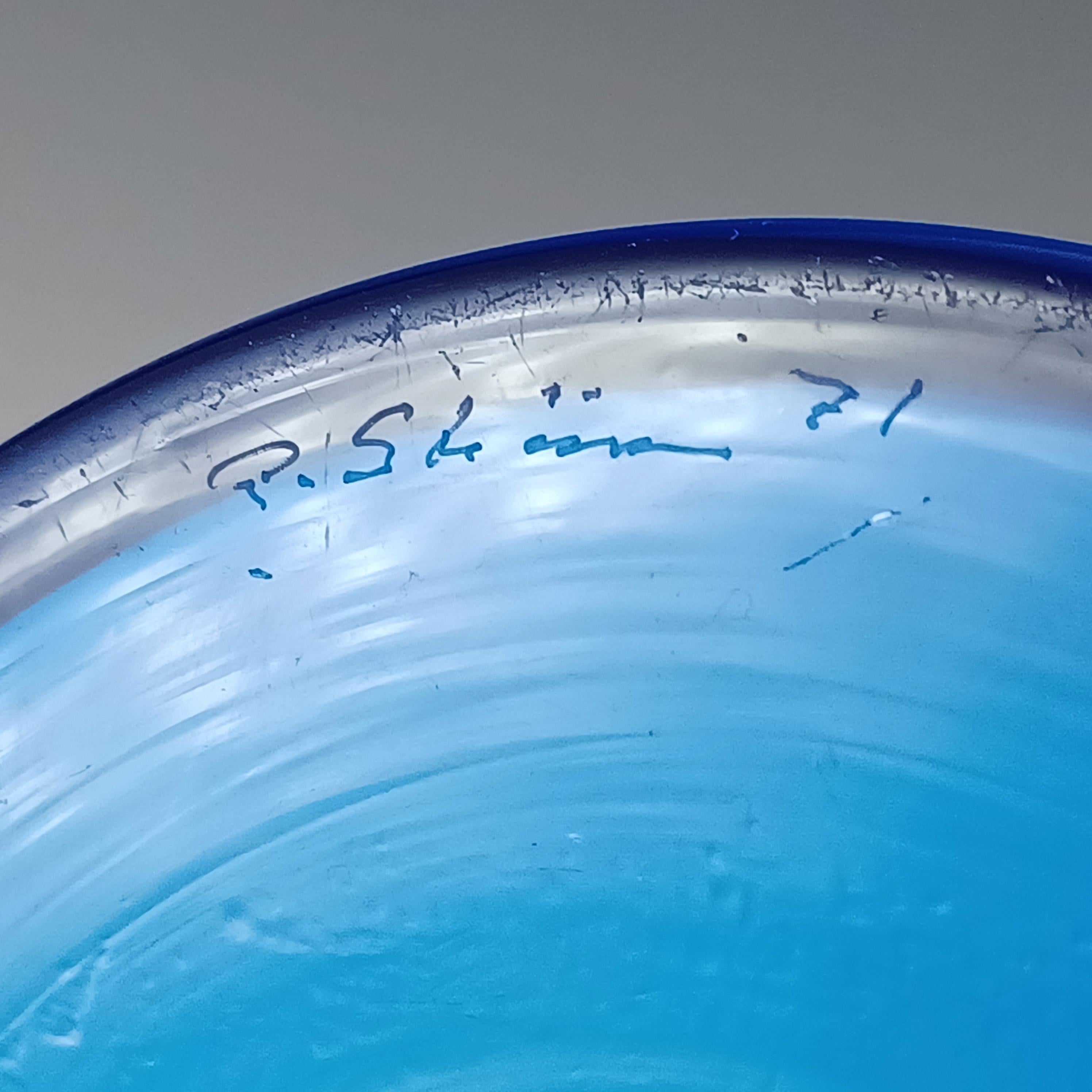 Jarrón con aro de cristal estuchado azul Alsterfors FIRMADO por Per Ström Moderno de mediados de siglo en venta