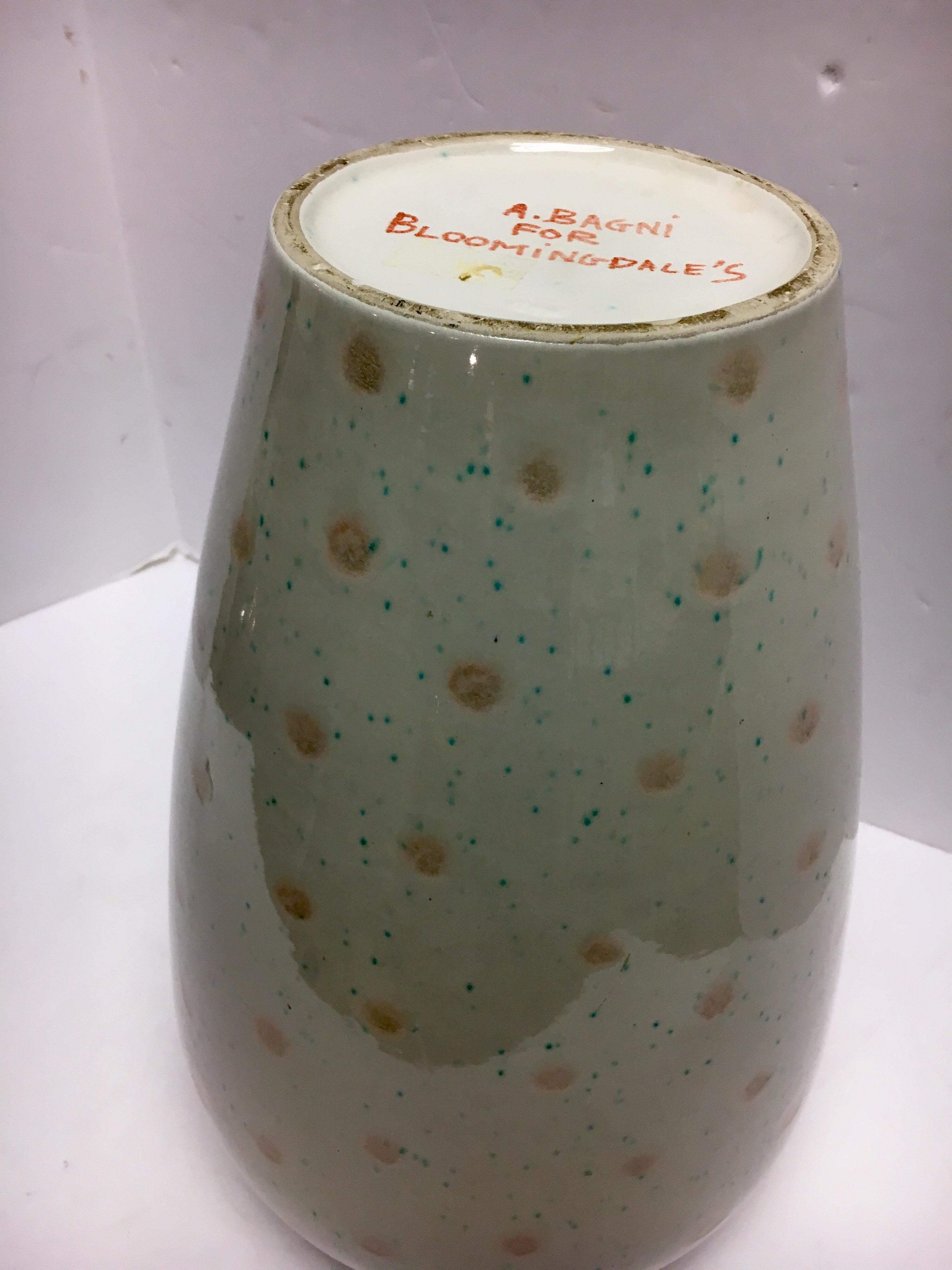Signed Alvino Bagni Raymor Mid-Century Modern Ceramic Vase Italy Bloomingdales  6