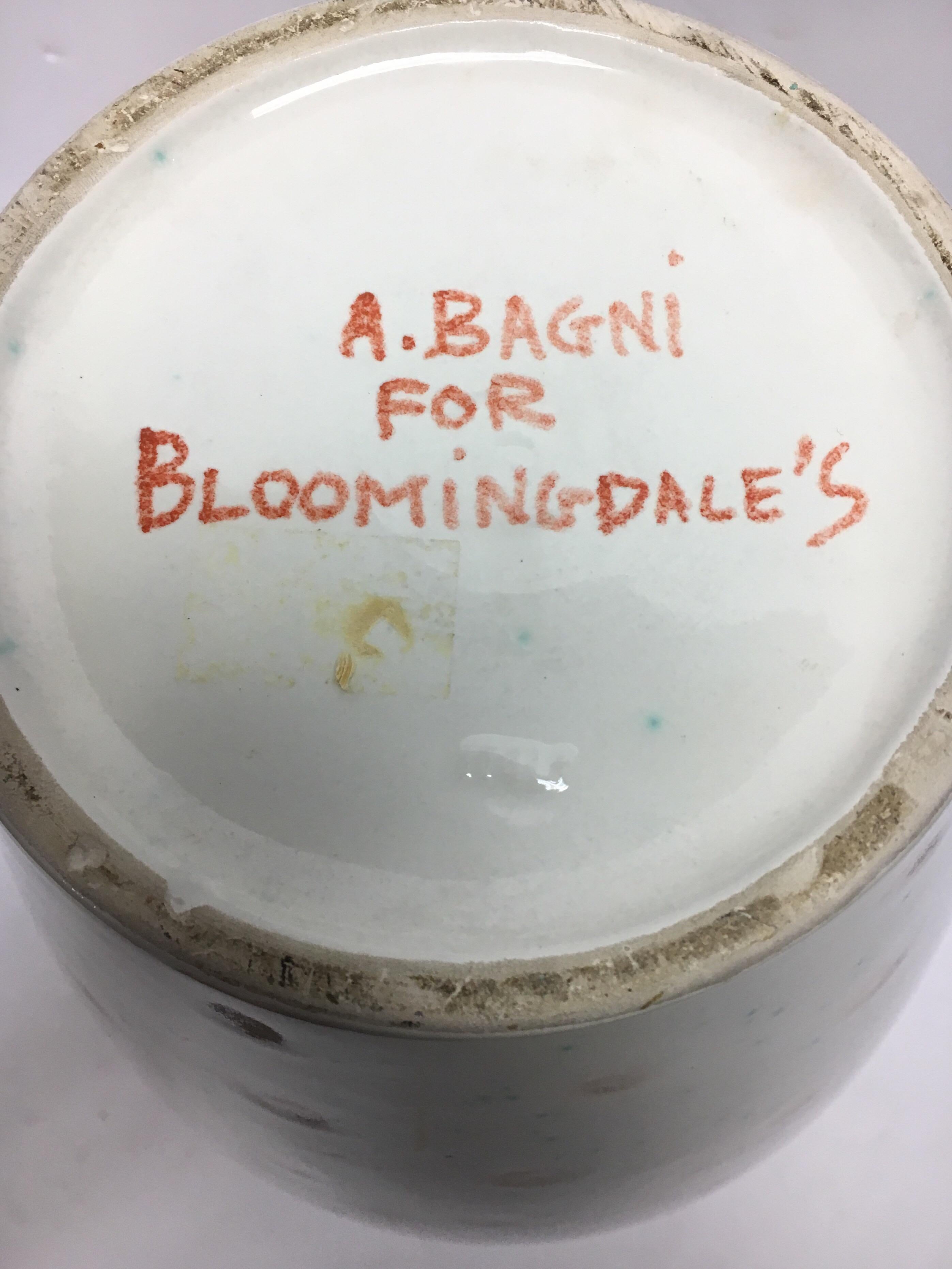 Italian Signed Alvino Bagni Raymor Mid-Century Modern Ceramic Vase Italy Bloomingdales 