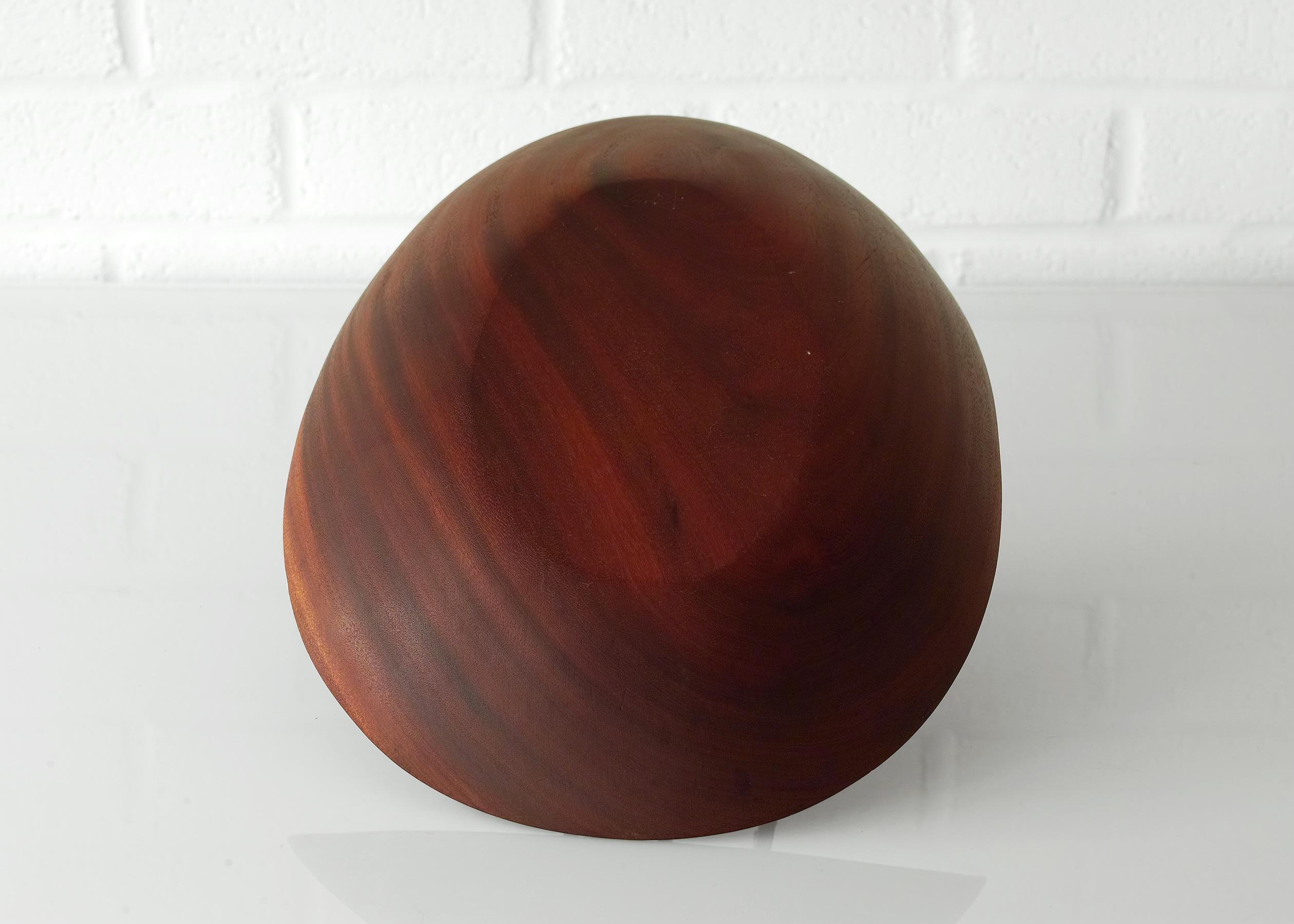 Signed American Studio Hand-Carved Wooden Bowl For Sale 5