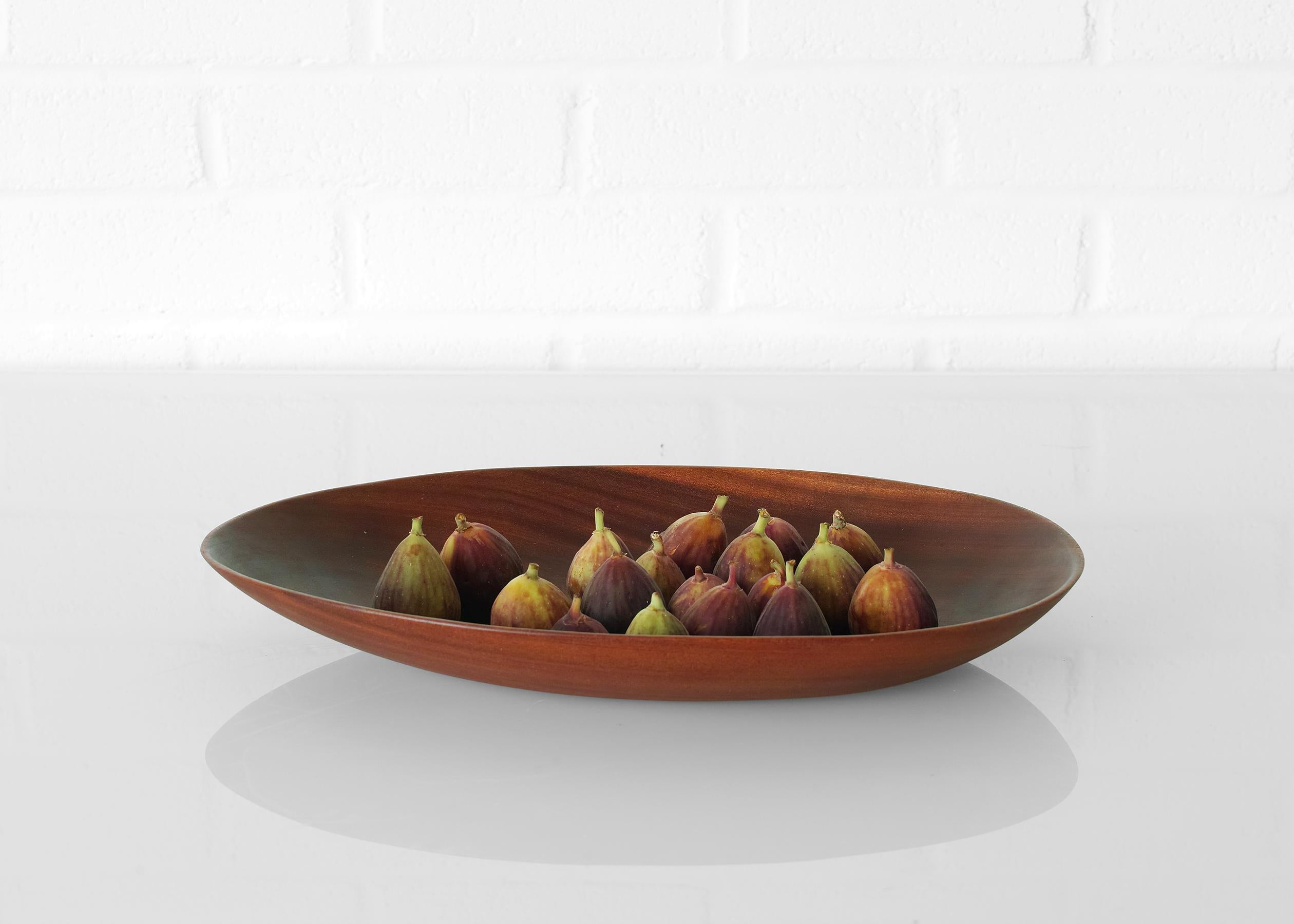 Modern Signed American Studio Hand-Carved Wooden Bowl For Sale