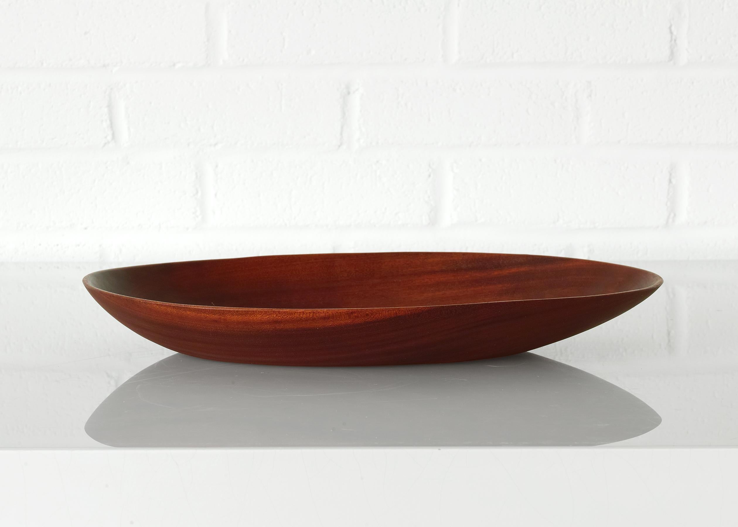 20th Century Signed American Studio Hand-Carved Wooden Bowl For Sale