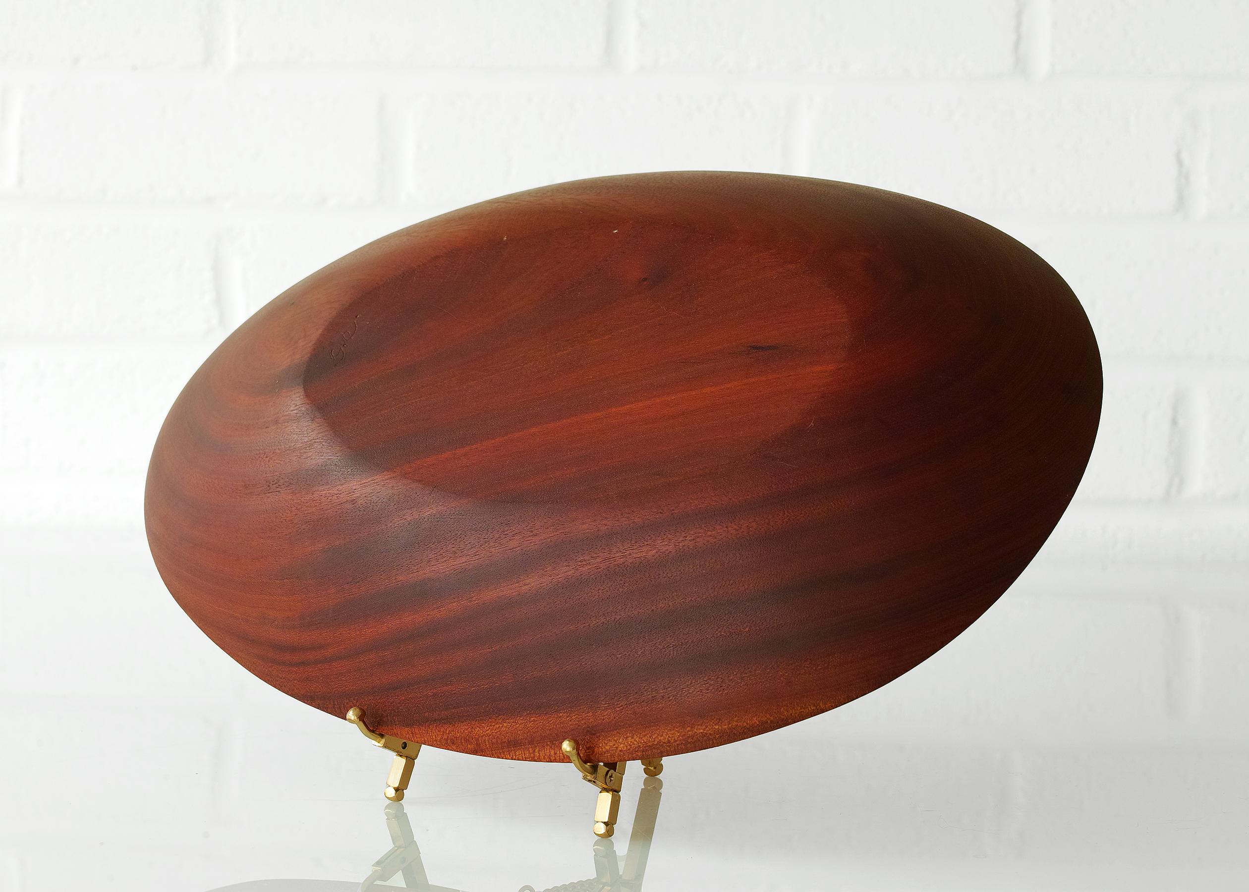 Signed American Studio Hand-Carved Wooden Bowl For Sale 4