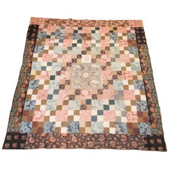 Signed and Dated 1818 Chintz with Contained Bandana Quilt