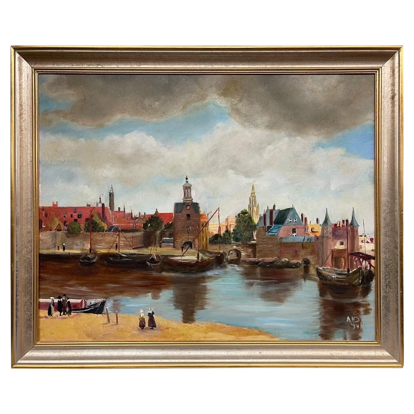 Signierte und datierte gerahmte Kunst