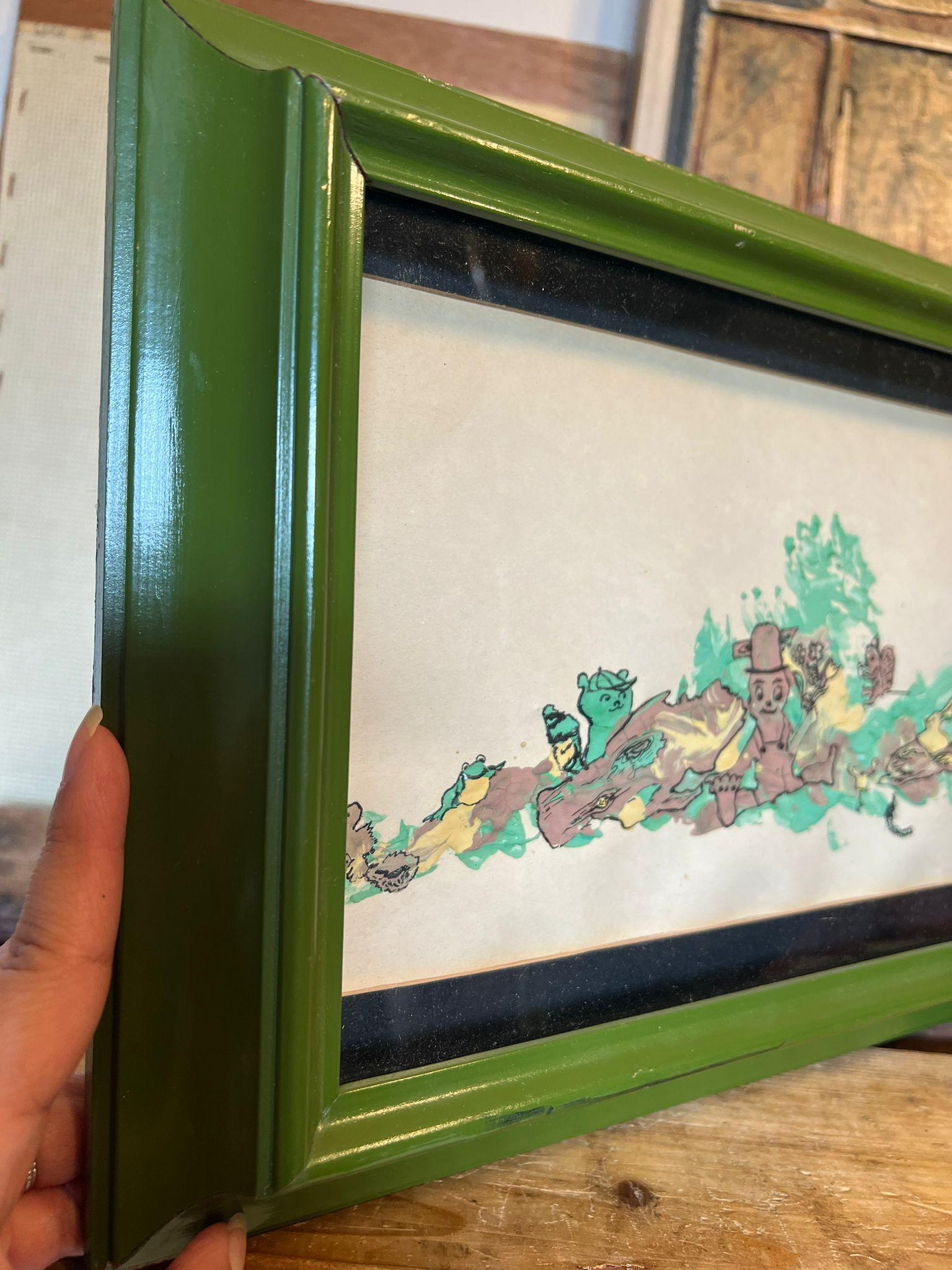 Mid-Century Modern Signed and Dated Katrink Textured Artwork in Framed Shadowbox For Sale