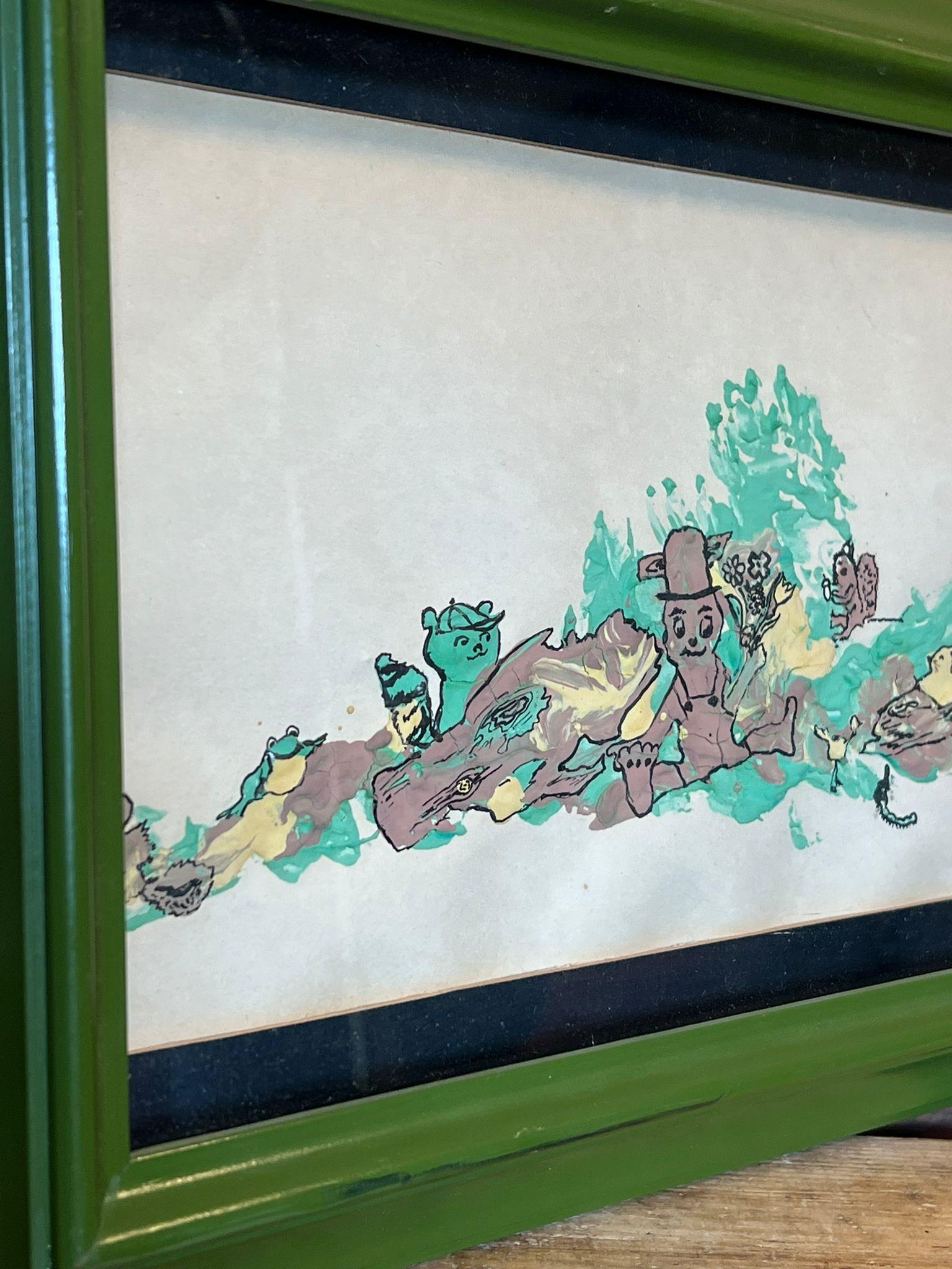 Signed and Dated Katrink Textured Artwork in Framed Shadowbox For Sale 3