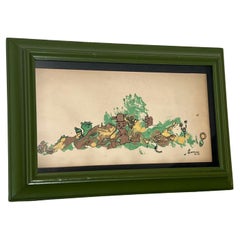 Opera d'arte a texture di Katrink firmata e datata in Shadowbox incorniciato