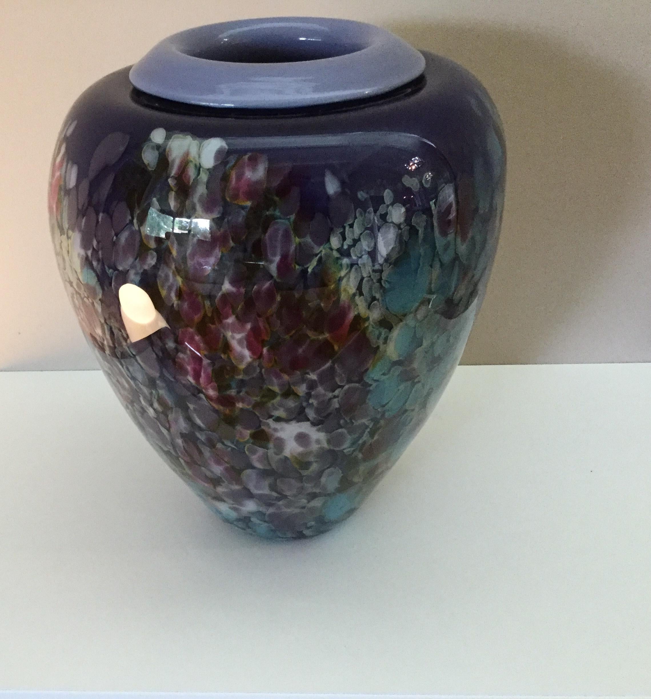 Large signed and dated Stephen Rolfe Powell murrine vase.
