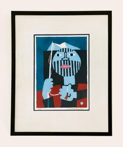 Signed and Dated Woodblock Print by Japanese Artist Umetaro Azechi