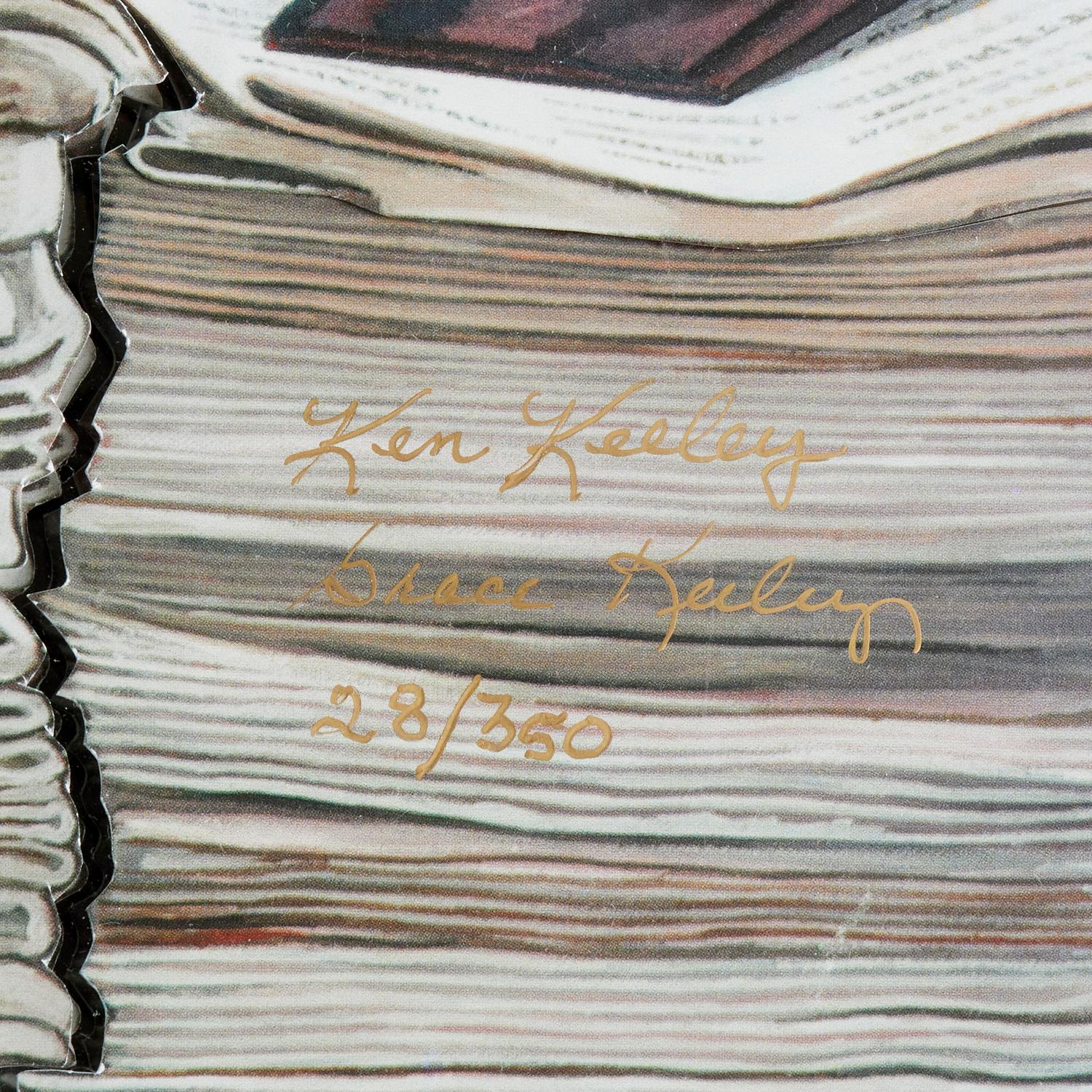 Plexiglass Collage firmato e incorniciato Ken Keeley, 3-D 