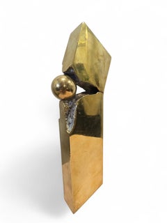 Scultura astratta in bronzo massiccio, firmata e numerata, anni '70