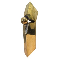Signed and Numbered Abstract Solid Bronze Sculpture, 1970s