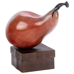 Signed and Numbered Bronze Pear by Jean-Claude Mazel and Yann Jalix