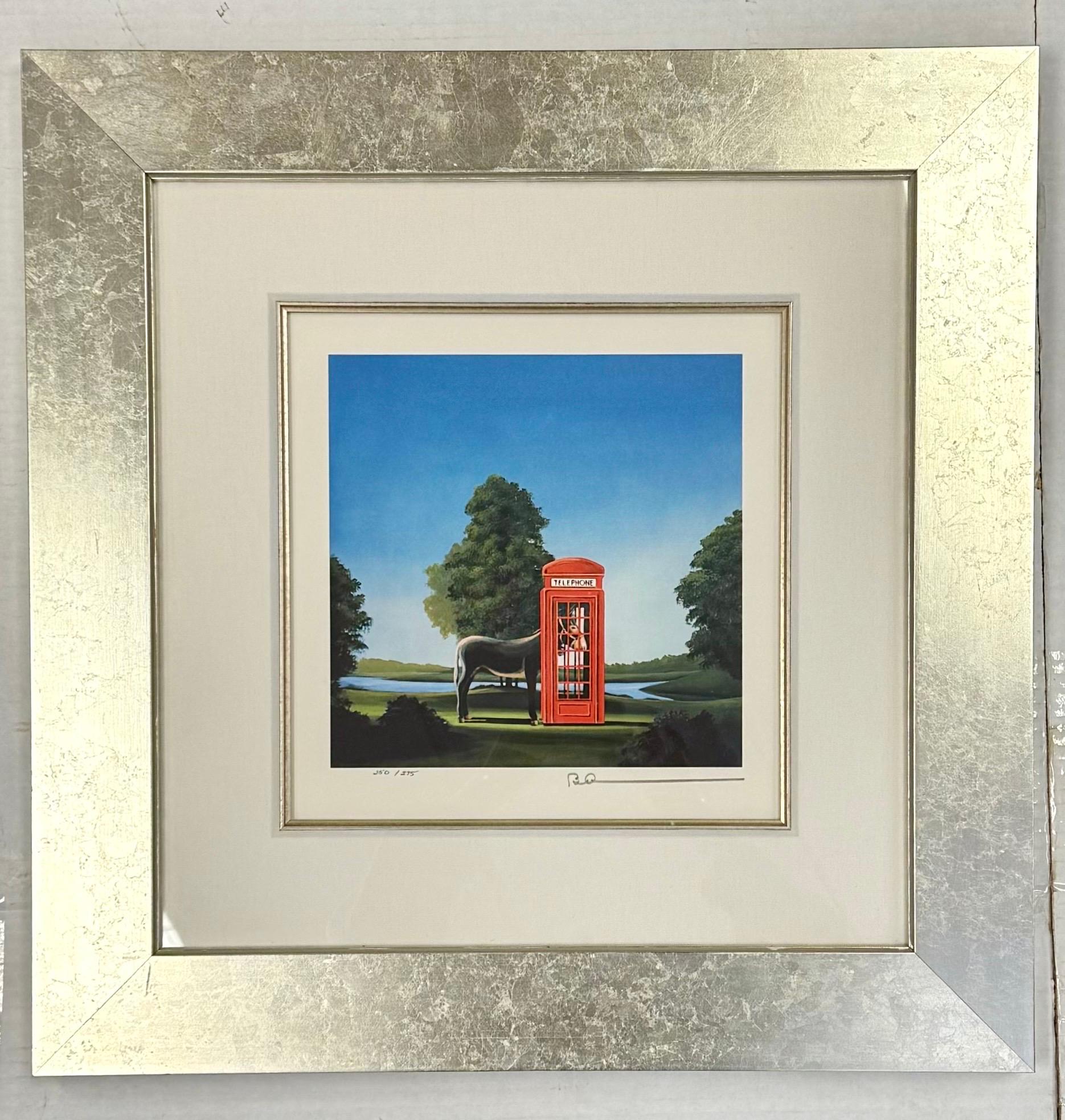Signierte und nummerierte Richard Deyber Lithographie Donkey in Booth, limitierte Auflage im Zustand „Gut“ im Angebot in West Hartford, CT