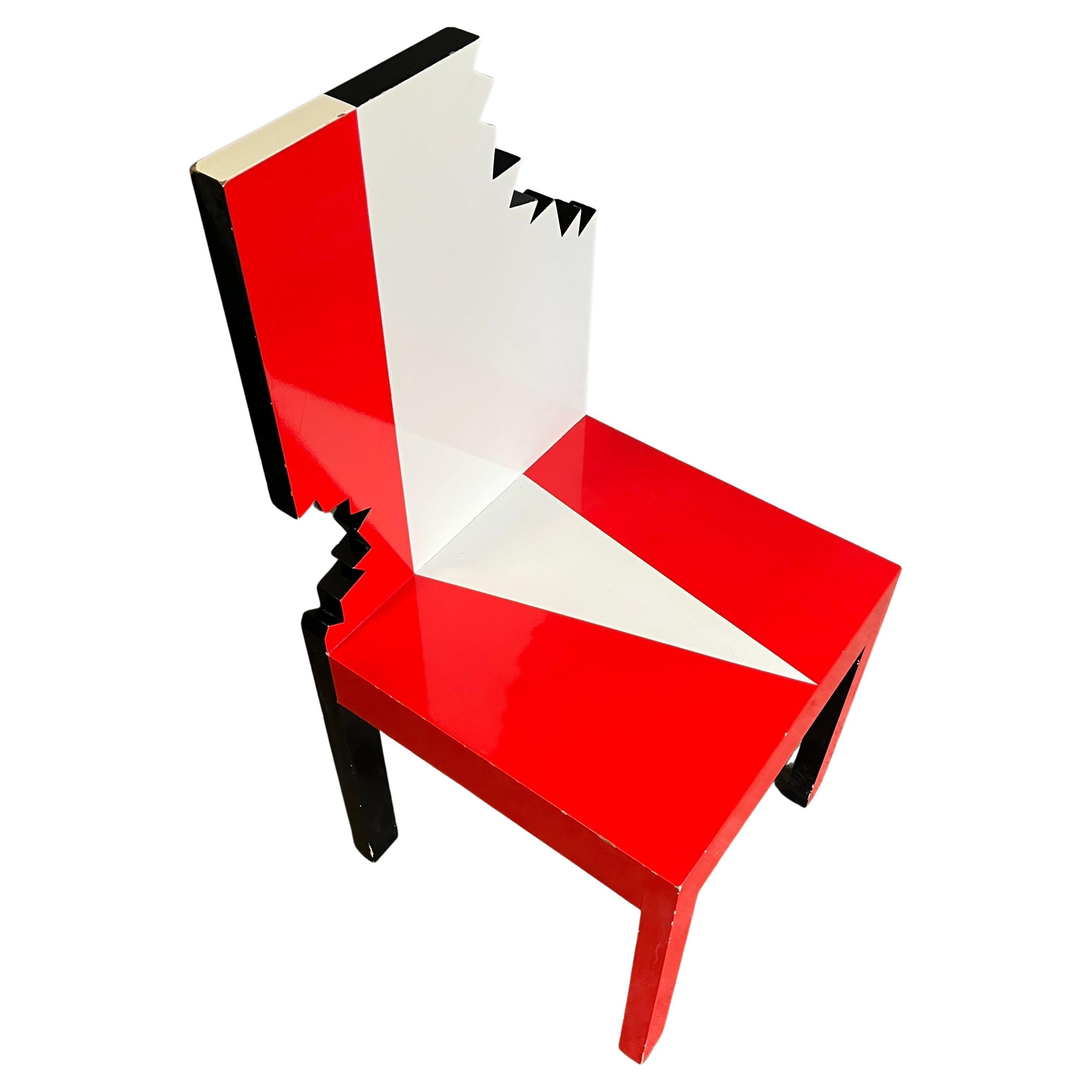 A rare Post Modern Memphis Milano style chair design by artist Pierre Sala 