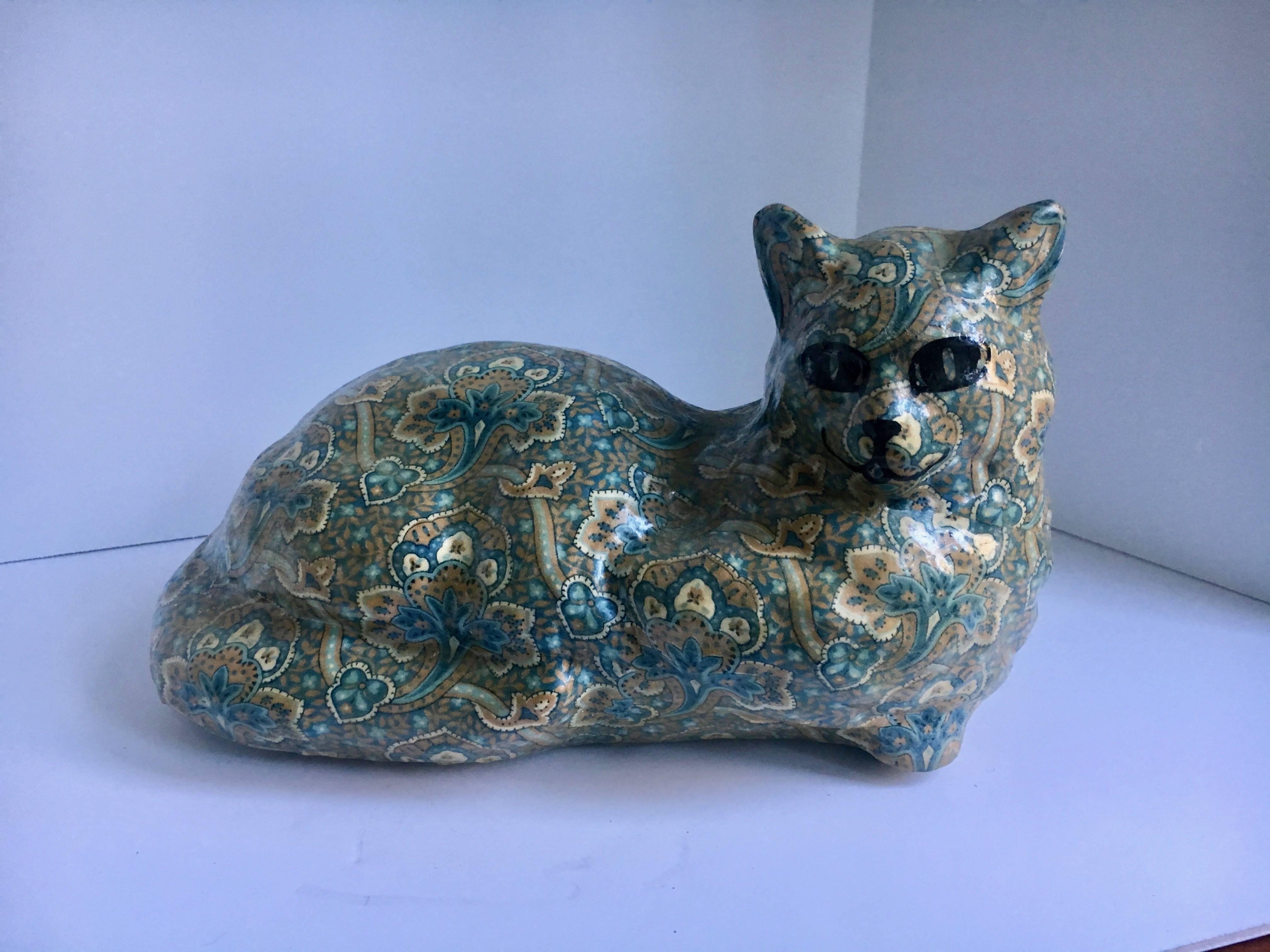 20th Century Signed and Numbered Pottery Cat
