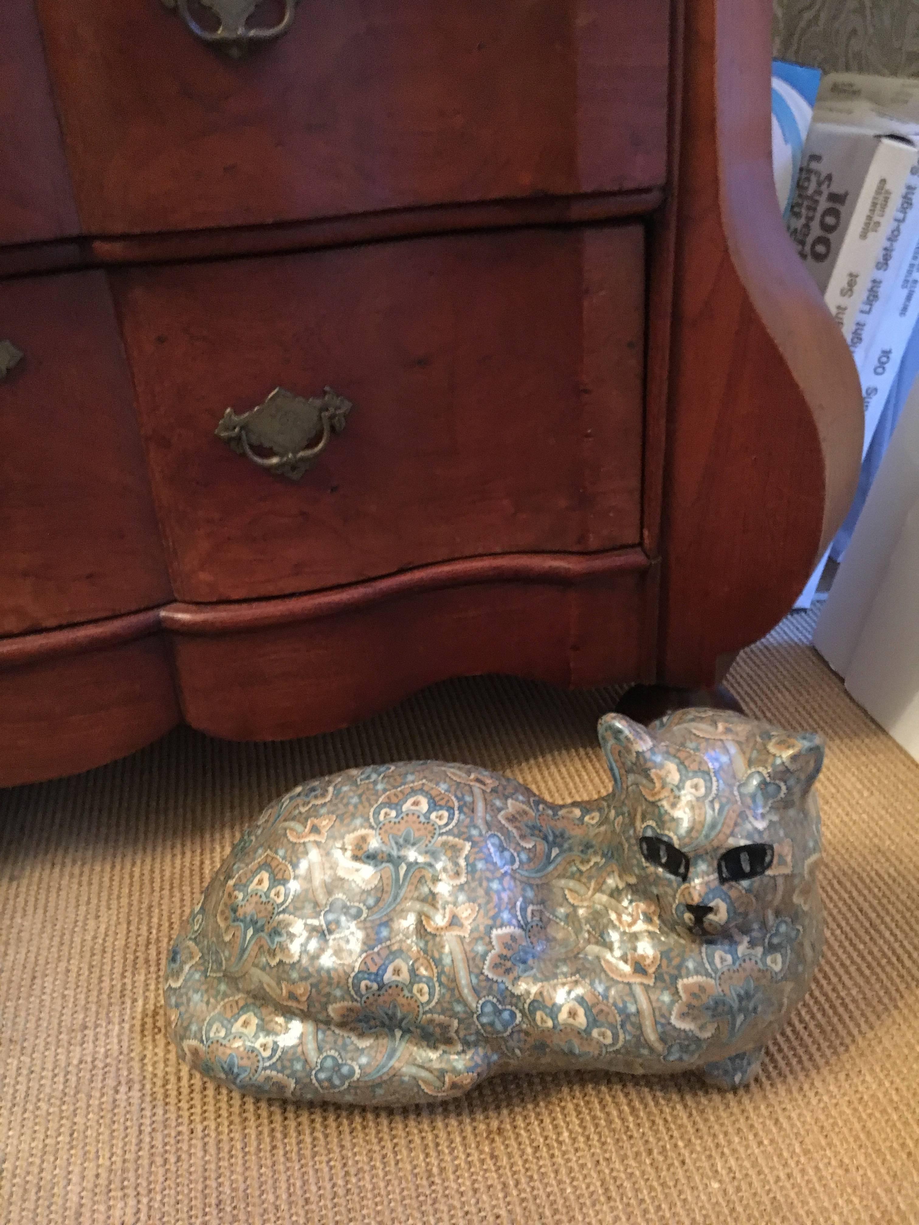 Signed and Numbered Pottery Cat 3
