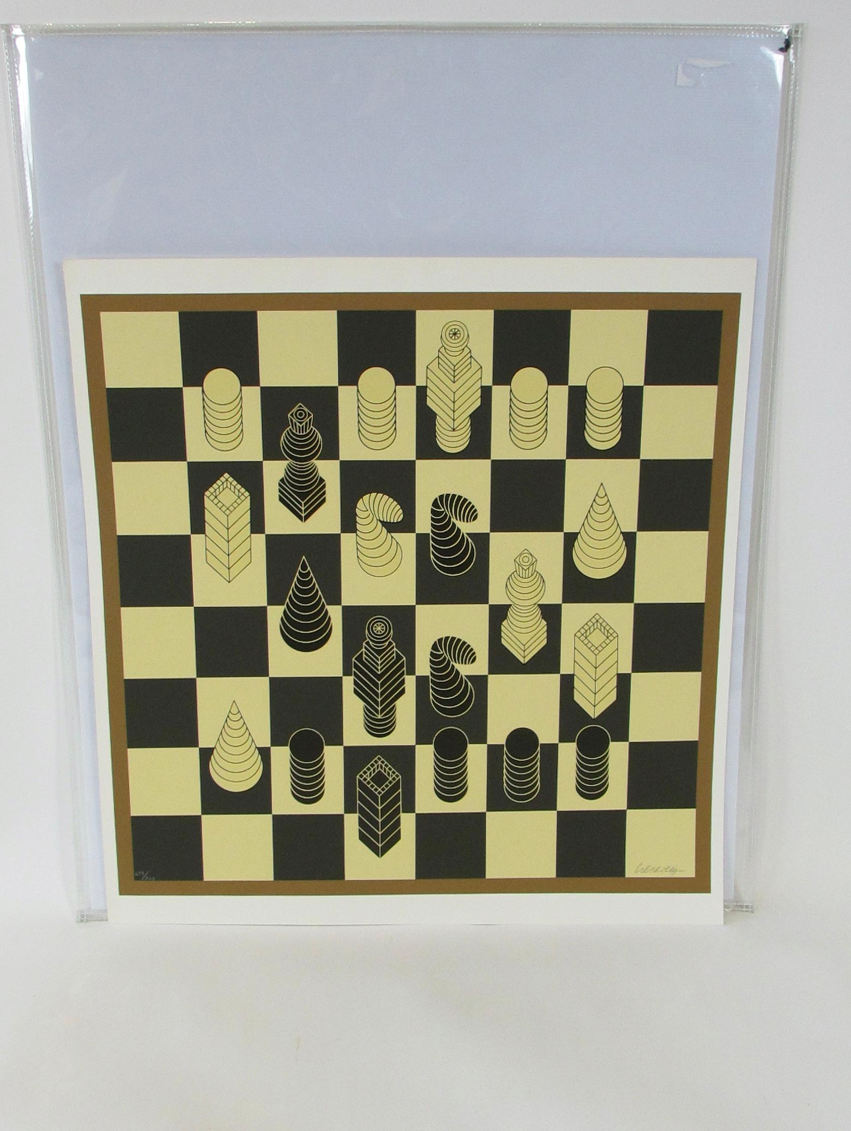 Français Serigraphie d'échecs de Victor Vasarely signée et numérotée 279/300  en vente