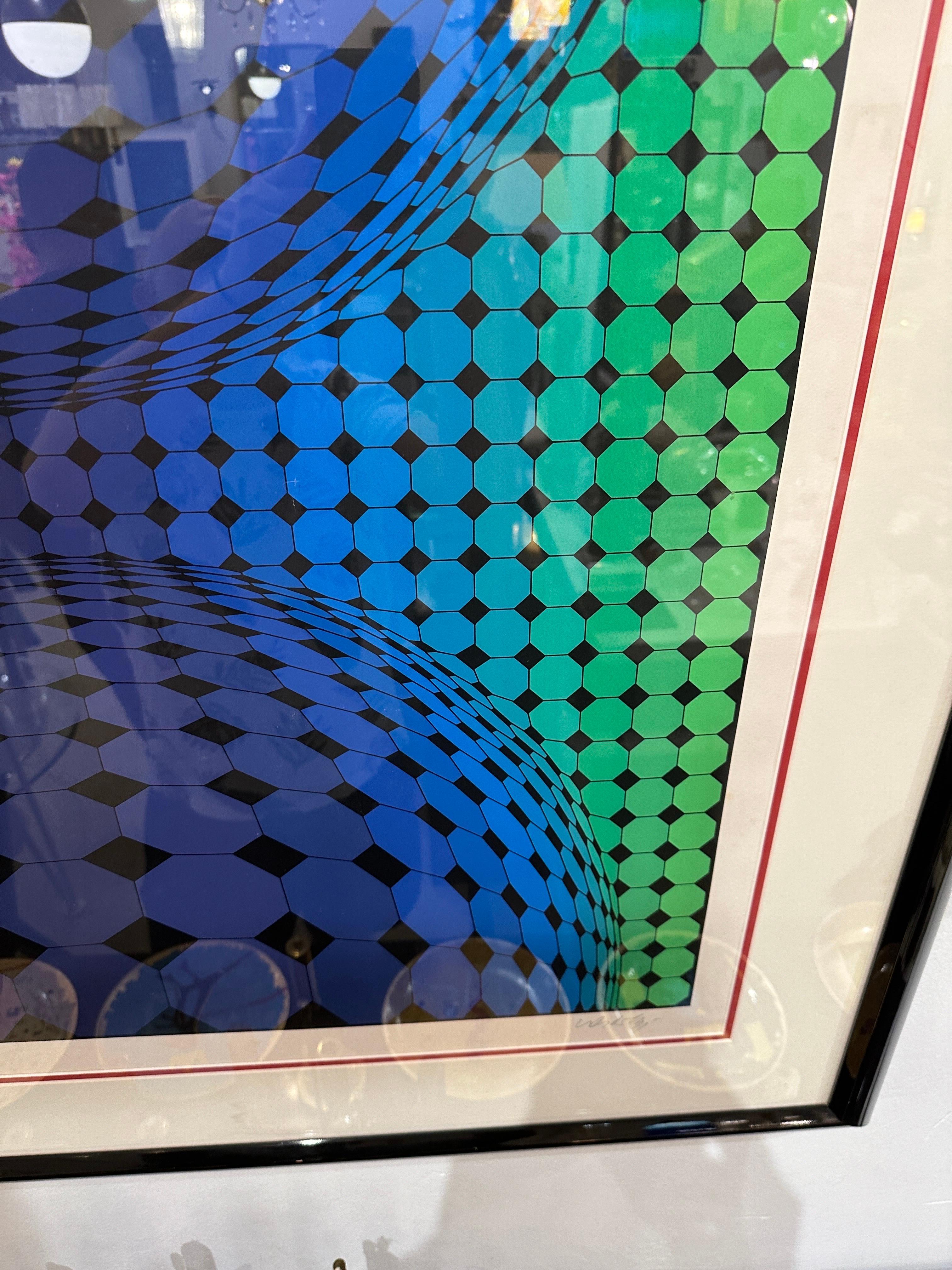 Victor Vasarely incorniciato, firmato e numerato, 