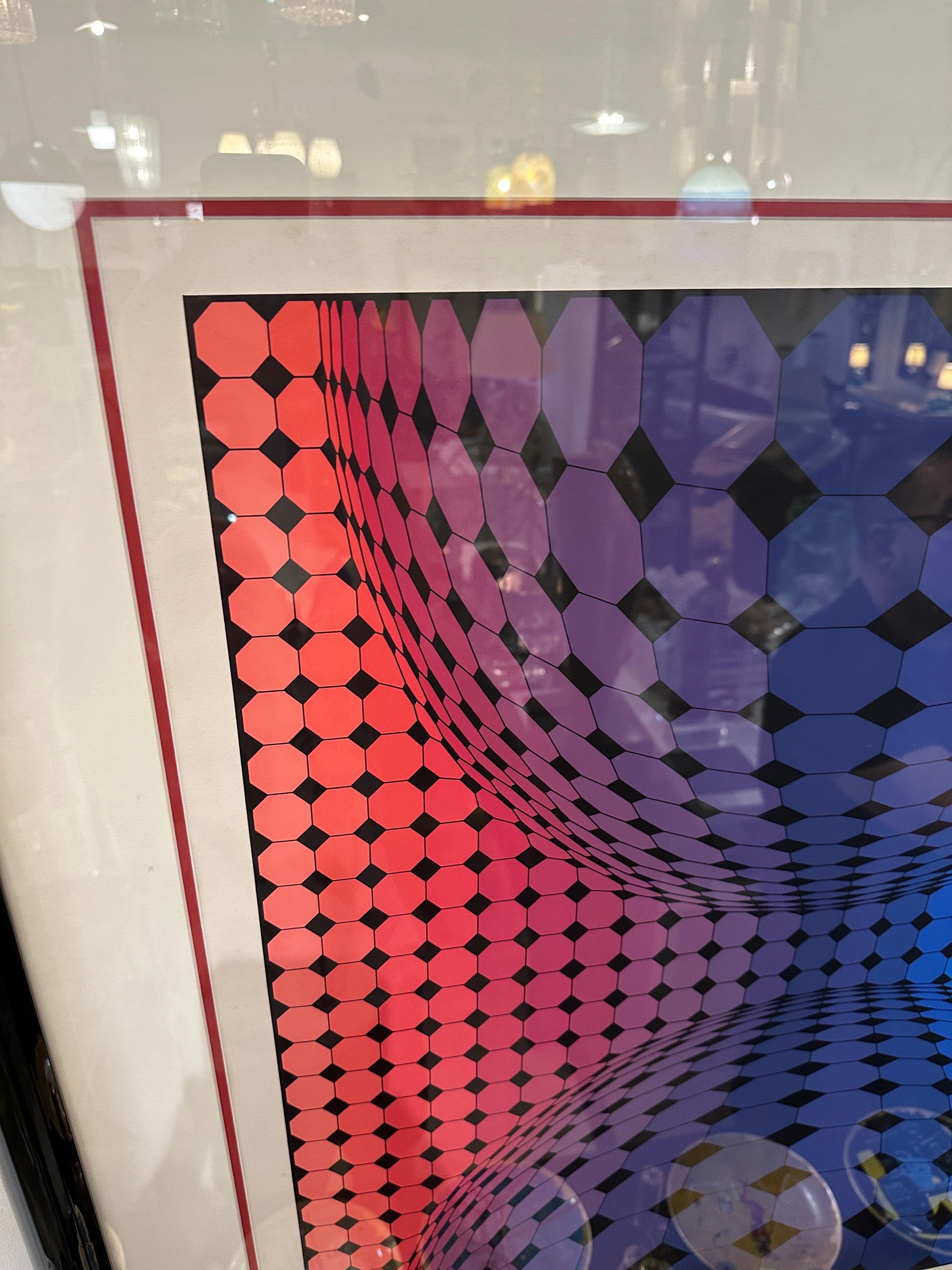 Fine XX secolo Victor Vasarely incorniciato, firmato e numerato, 