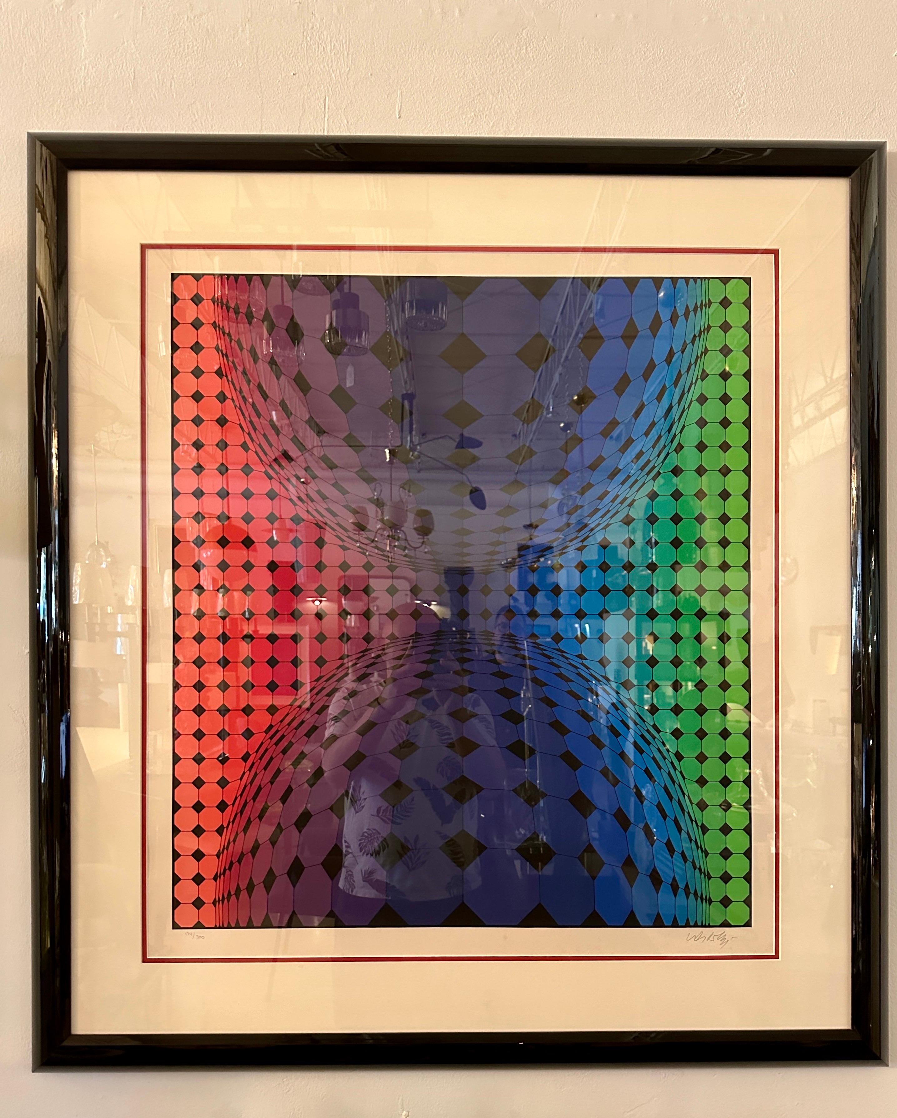 Victor Vasarely incorniciato, firmato e numerato, 