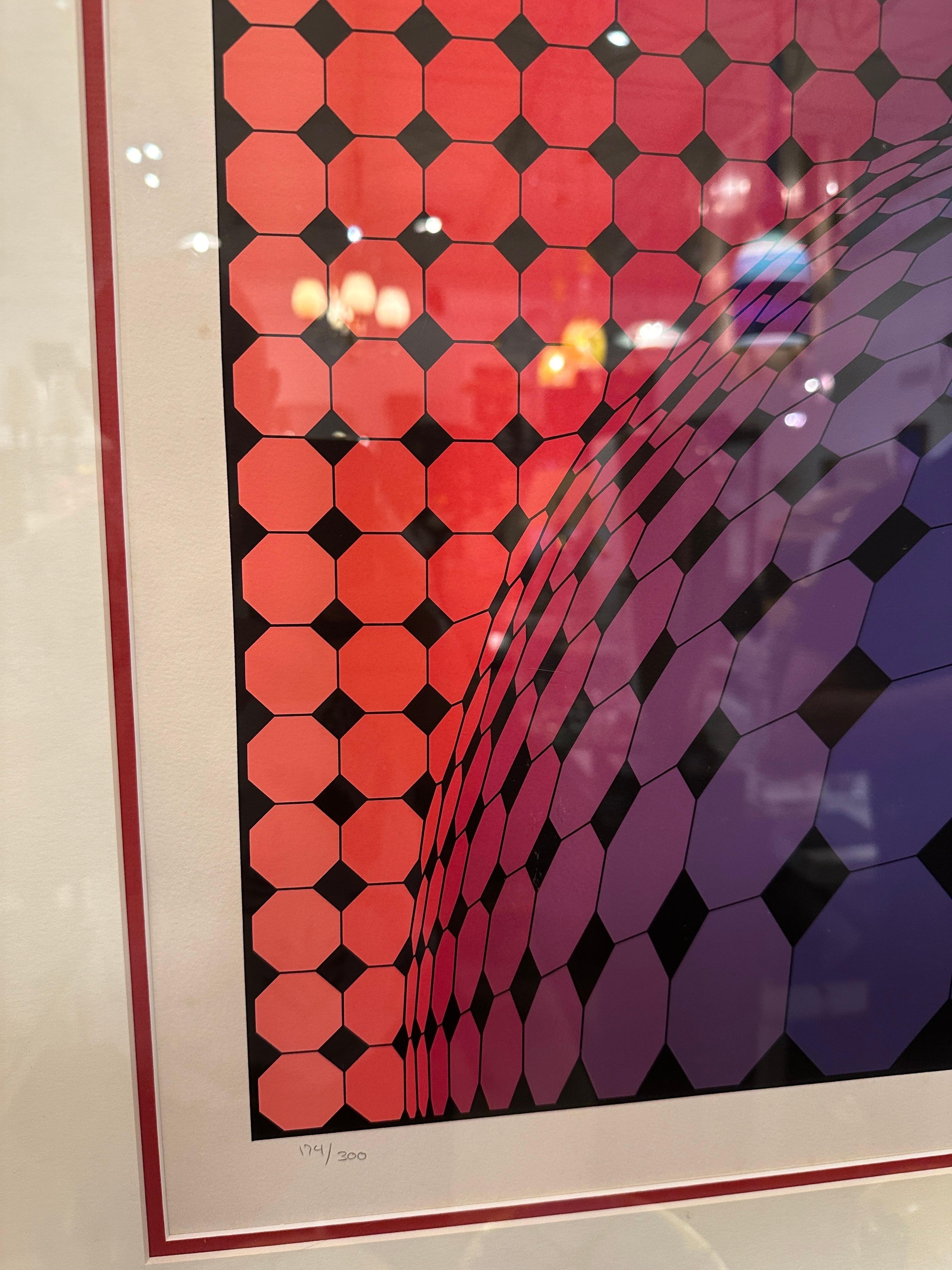 Victor Vasarely incorniciato, firmato e numerato, 