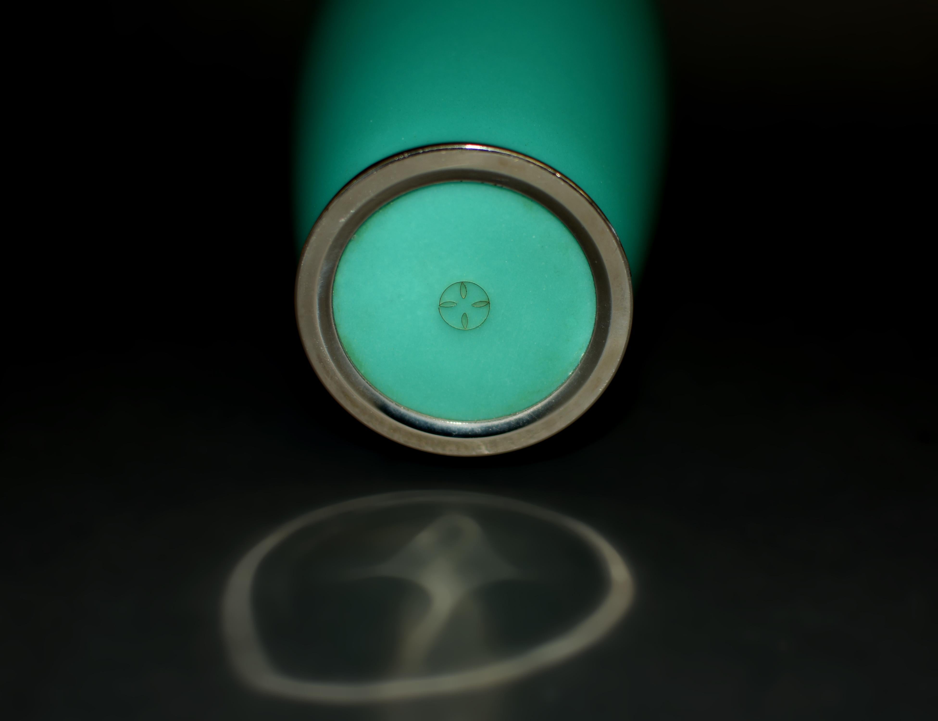 Vaso cloisonné firmato Ando Jubei Greene & Greene 8.5