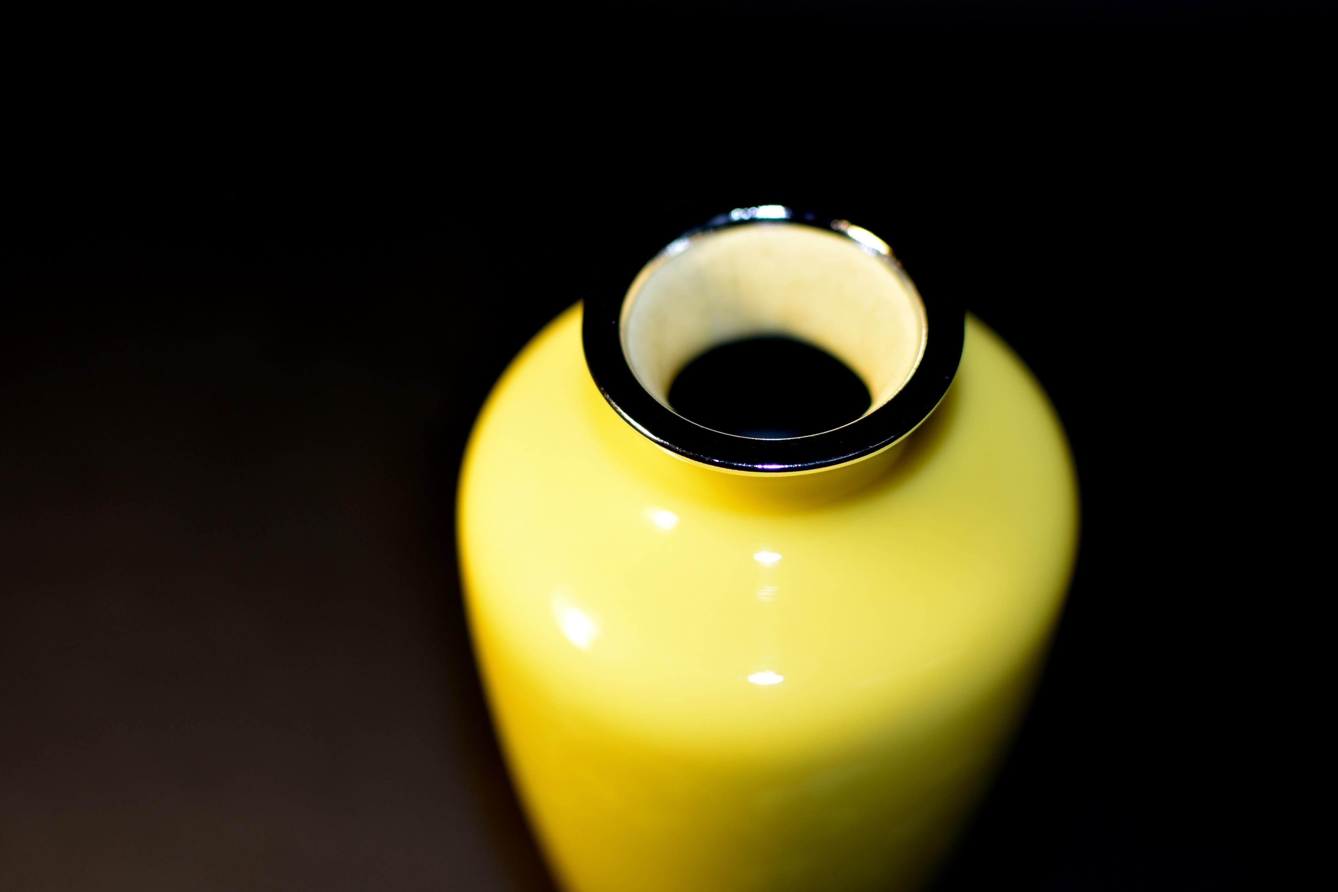 Signed Ando Jubei Japanese Yellow Cloisonné Vase For Sale 6