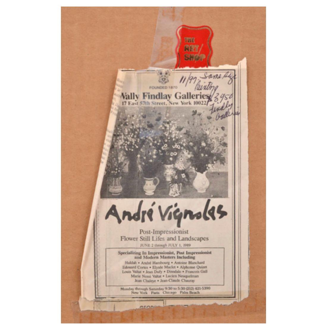 Firmato Andre Vignoles, dipinto di un paesaggio agricolo incorniciato In condizioni buone in vendita a Locust Valley, NY