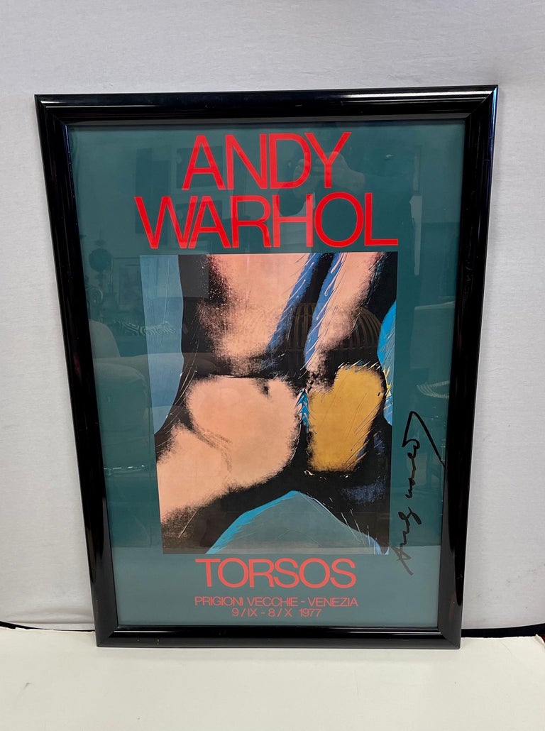 An original huge signed offset-lithograph, exhibition poster on wove paper after American artist Andy Warhol (1928-1987) titled 